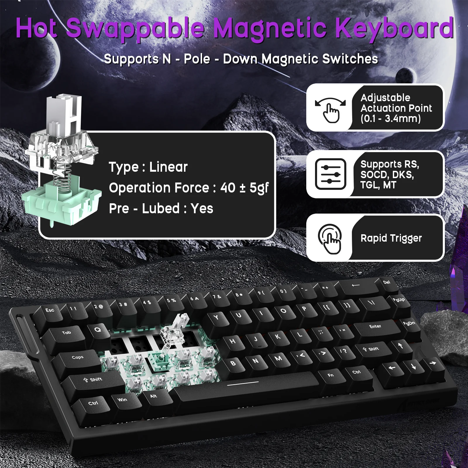 ATTACK SHARK X68HE Magnetic Keyboard With X3 Gaming Mouse Set 4 ATTACK SHARK X68HE Magnetic Keyboard With X3 Gaming Mouse Set