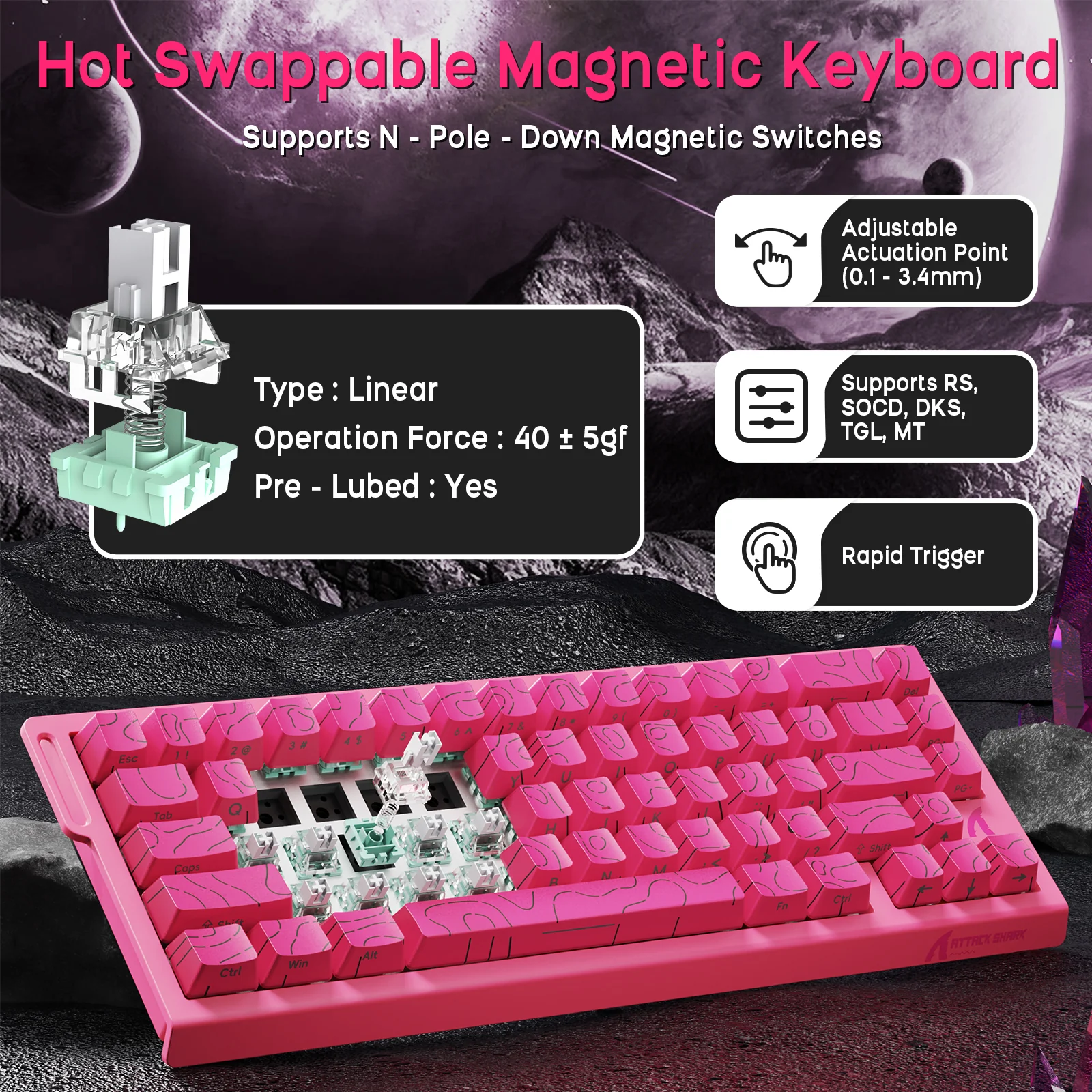 ATTACK SHARK X68HE Magnetic Keyboard With X3 Gaming Mouse Set 41 ATTACK SHARK X68HE Magnetic Keyboard With X3 Gaming Mouse Set