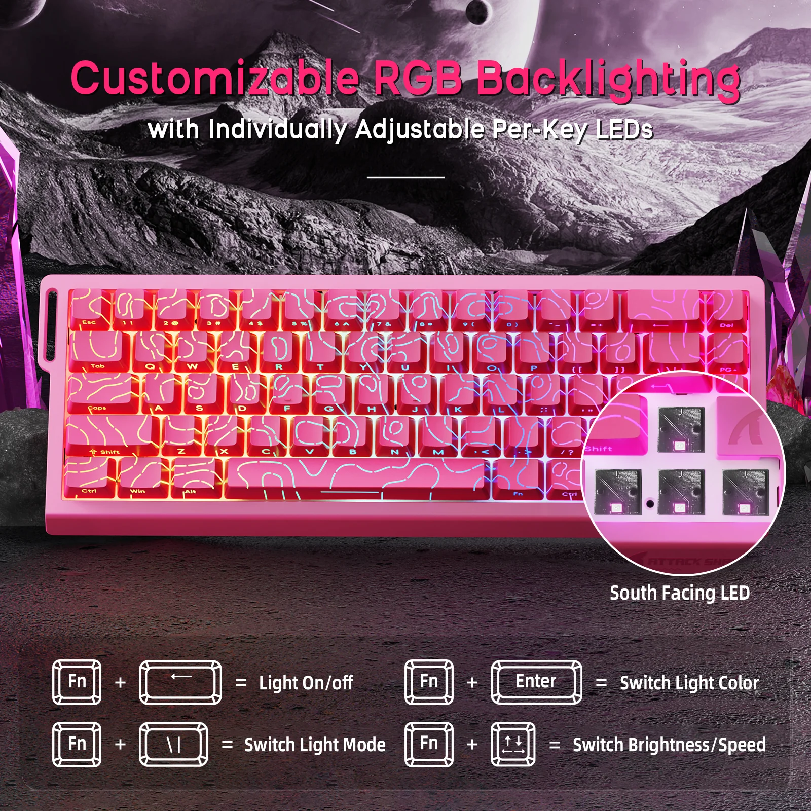 ATTACK SHARK X68HE Magnetic Keyboard With X3 Gaming Mouse Set 42 ATTACK SHARK X68HE Magnetic Keyboard With X3 Gaming Mouse Set