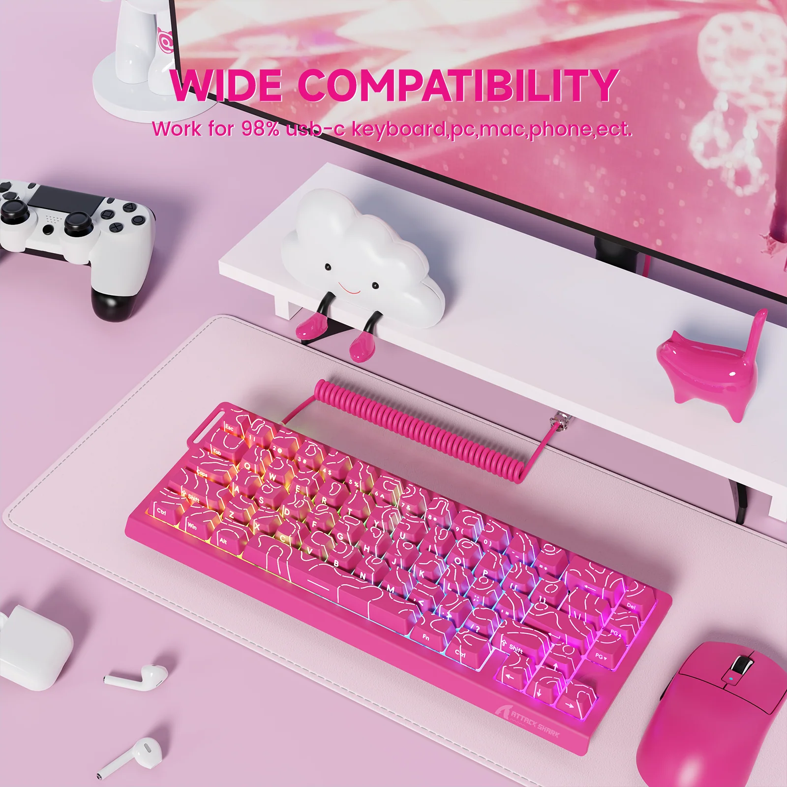 ATTACK SHARK C01Ultra Custom Aviator Cable for 8KHz Magnetic Keyboard 100 ATTACK SHARK C01Ultra Custom Aviator Cable for 8KHz Magnetic Keyboard