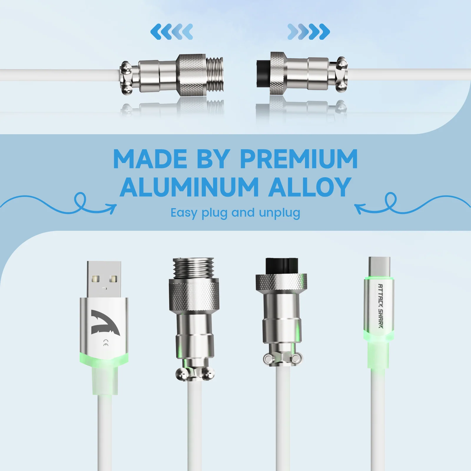 ATTACK SHARK C01Ultra Custom Aviator Cable for 8KHz Magnetic Keyboard 3 ATTACK SHARK C01Ultra Custom Aviator Cable for 8KHz Magnetic Keyboard