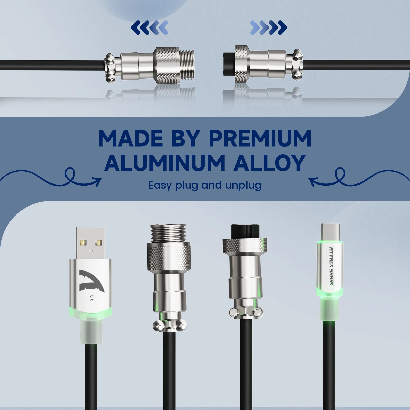 ATTACK SHARK C01Ultra Custom Aviator Cable for 8KHz Magnetic Keyboard 53 ATTACK SHARK C01Ultra Custom Aviator Cable for 8KHz Magnetic Keyboard