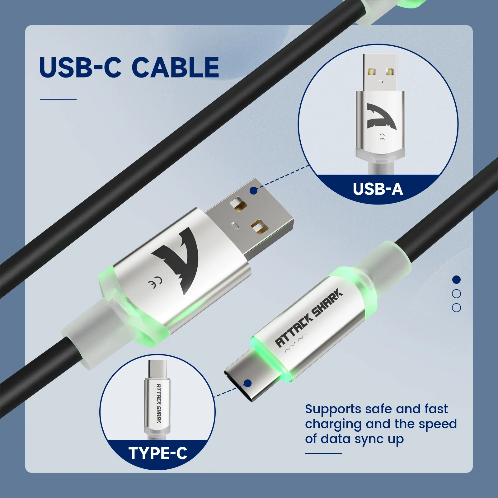 ATTACK SHARK C01Ultra Custom Aviator Cable for 8KHz Magnetic Keyboard 55 ATTACK SHARK C01Ultra Custom Aviator Cable for 8KHz Magnetic Keyboard
