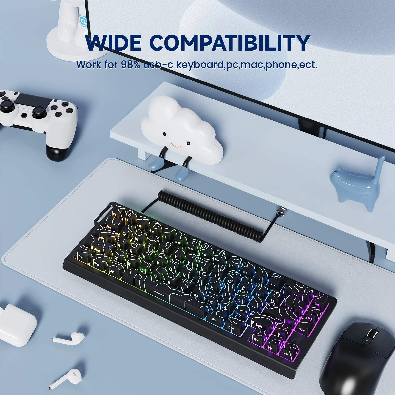 ATTACK SHARK C01Ultra Custom Aviator Cable for 8KHz Magnetic Keyboard 60 ATTACK SHARK C01Ultra Custom Aviator Cable for 8KHz Magnetic Keyboard