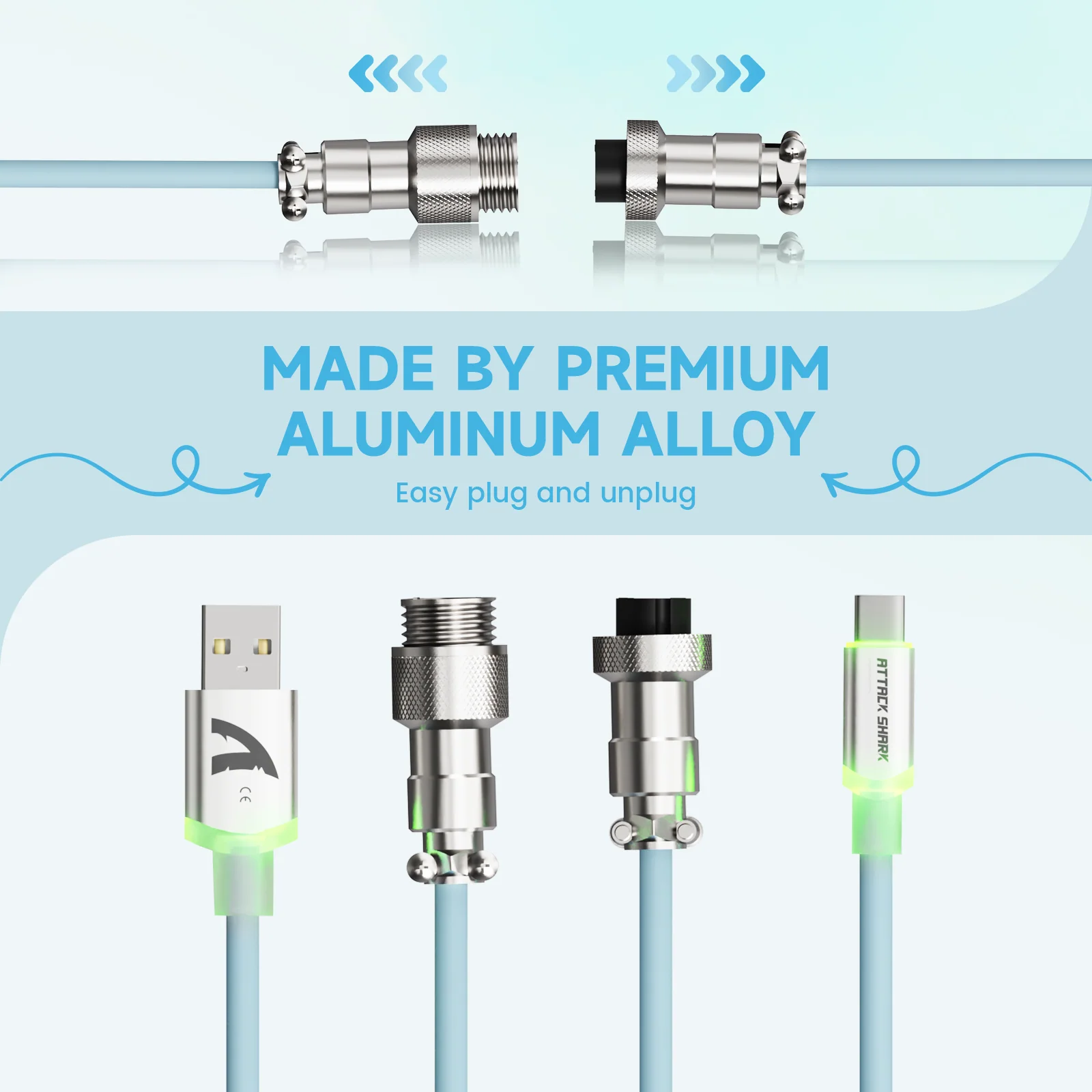 ATTACK SHARK C01Ultra Custom Aviator Cable for 8KHz Magnetic Keyboard 73 ATTACK SHARK C01Ultra Custom Aviator Cable for 8KHz Magnetic Keyboard