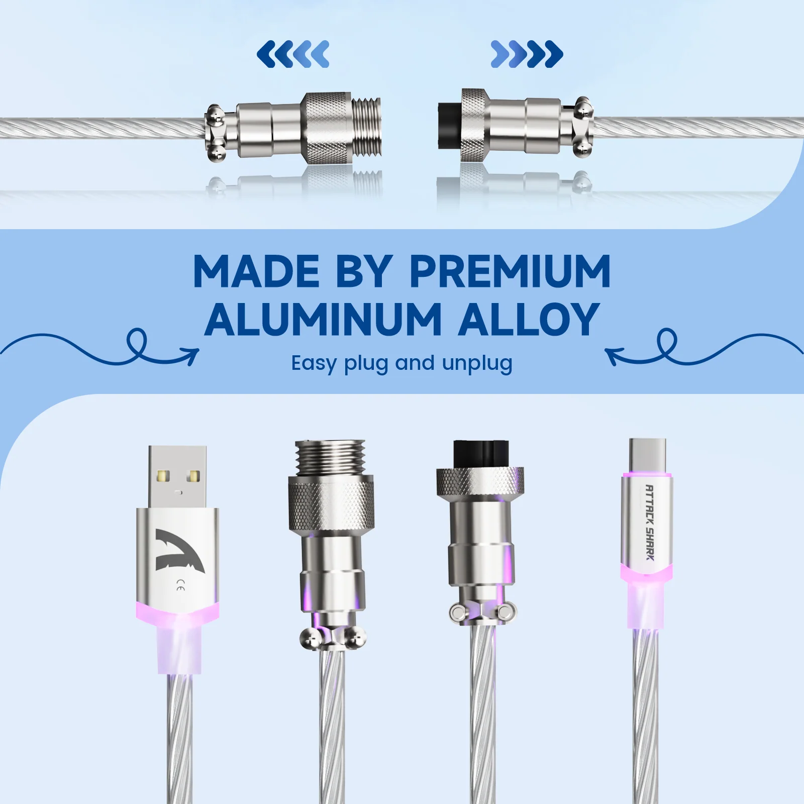 ATTACK SHARK C01Ultra Custom Aviator Cable for 8KHz Magnetic Keyboard 83 ATTACK SHARK C01Ultra Custom Aviator Cable for 8KHz Magnetic Keyboard