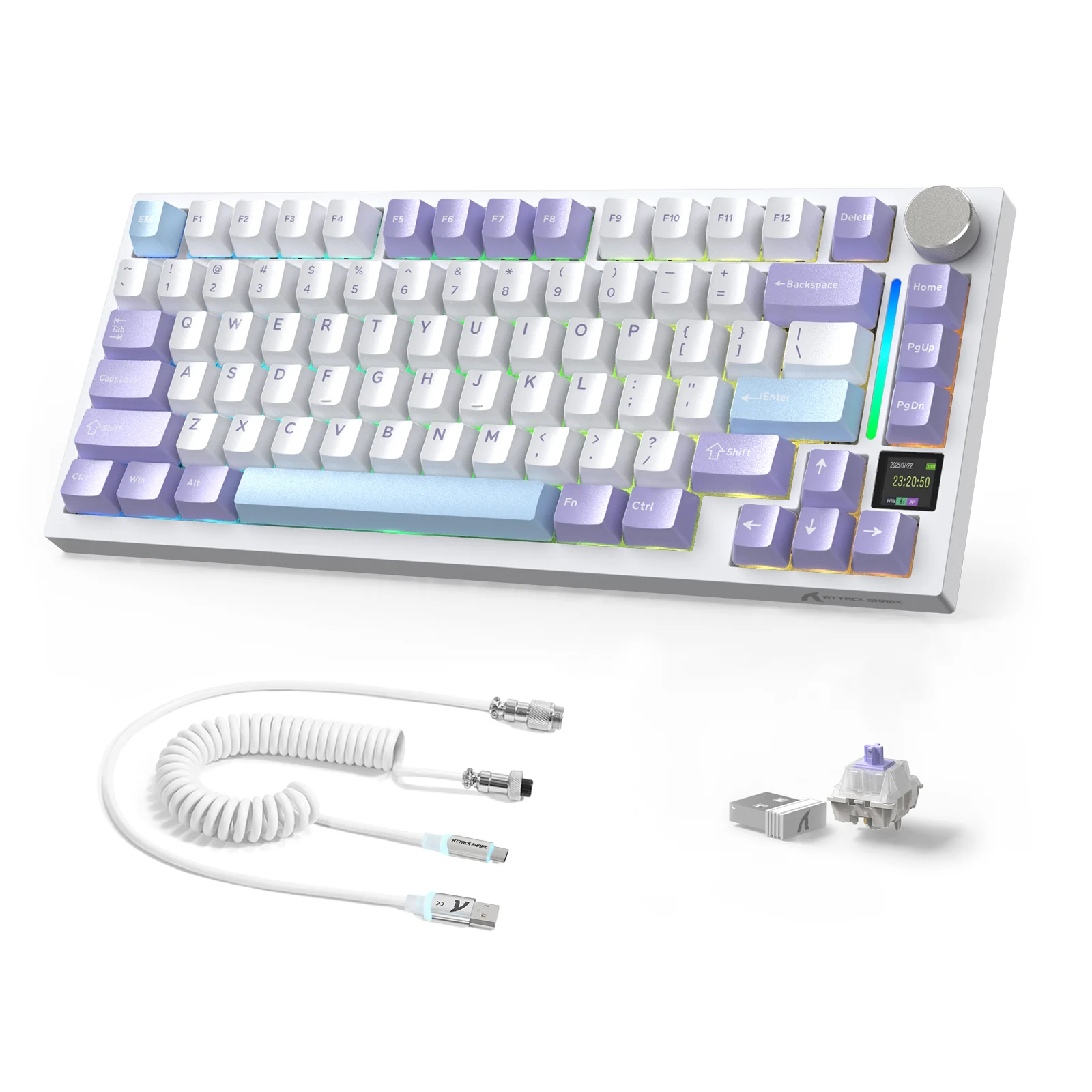 ATTACK SHARK X820ULTRA Mechanical Keyboard with C01ULTRA Coiled Cable 10 ATTACK SHARK X820ULTRA Mechanical Keyboard with C01ULTRA Coiled Cable