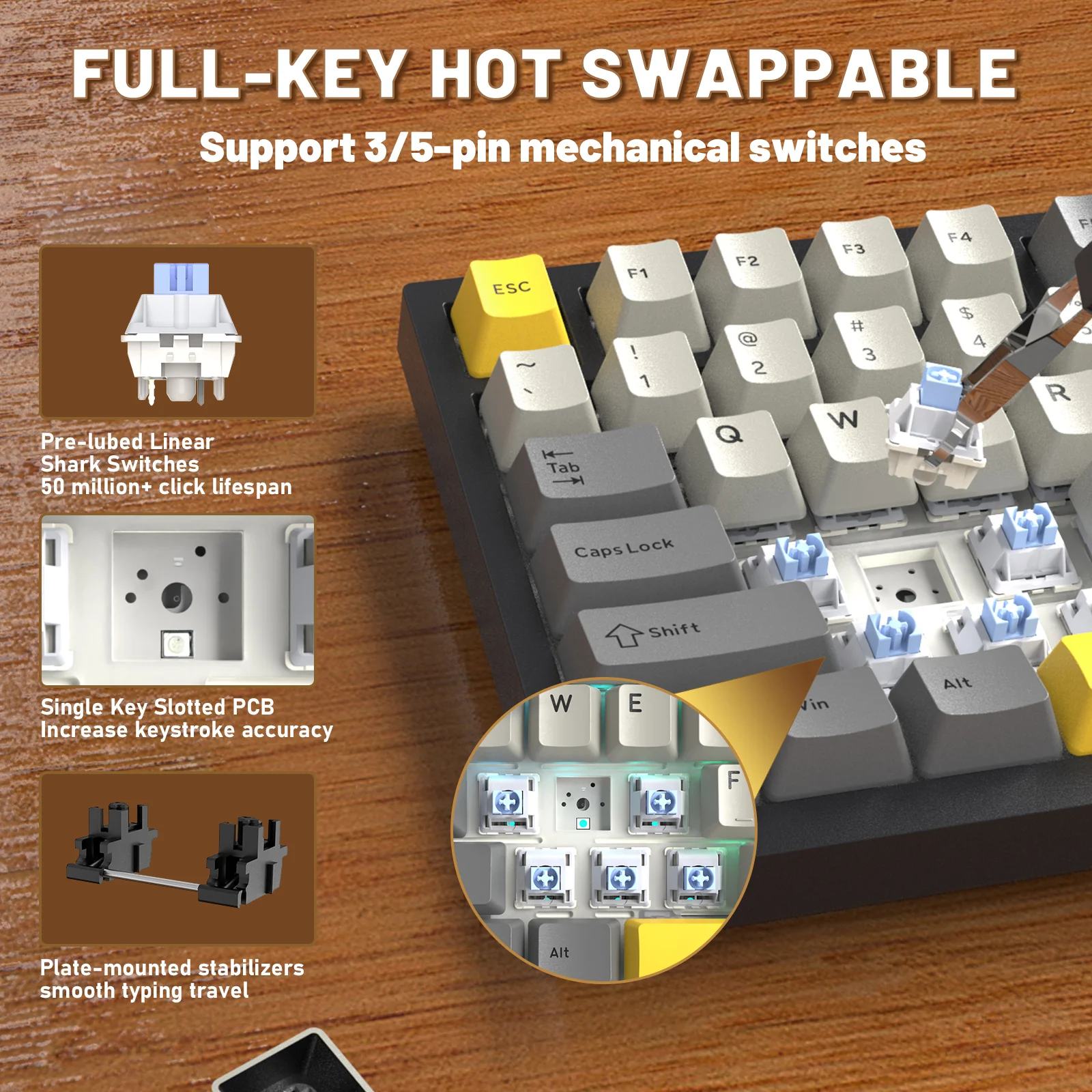 ATTACK SHARK X820ULTRA Mechanical Keyboard with C01ULTRA Coiled Cable 22 ATTACK SHARK X820ULTRA Mechanical Keyboard with C01ULTRA Coiled Cable