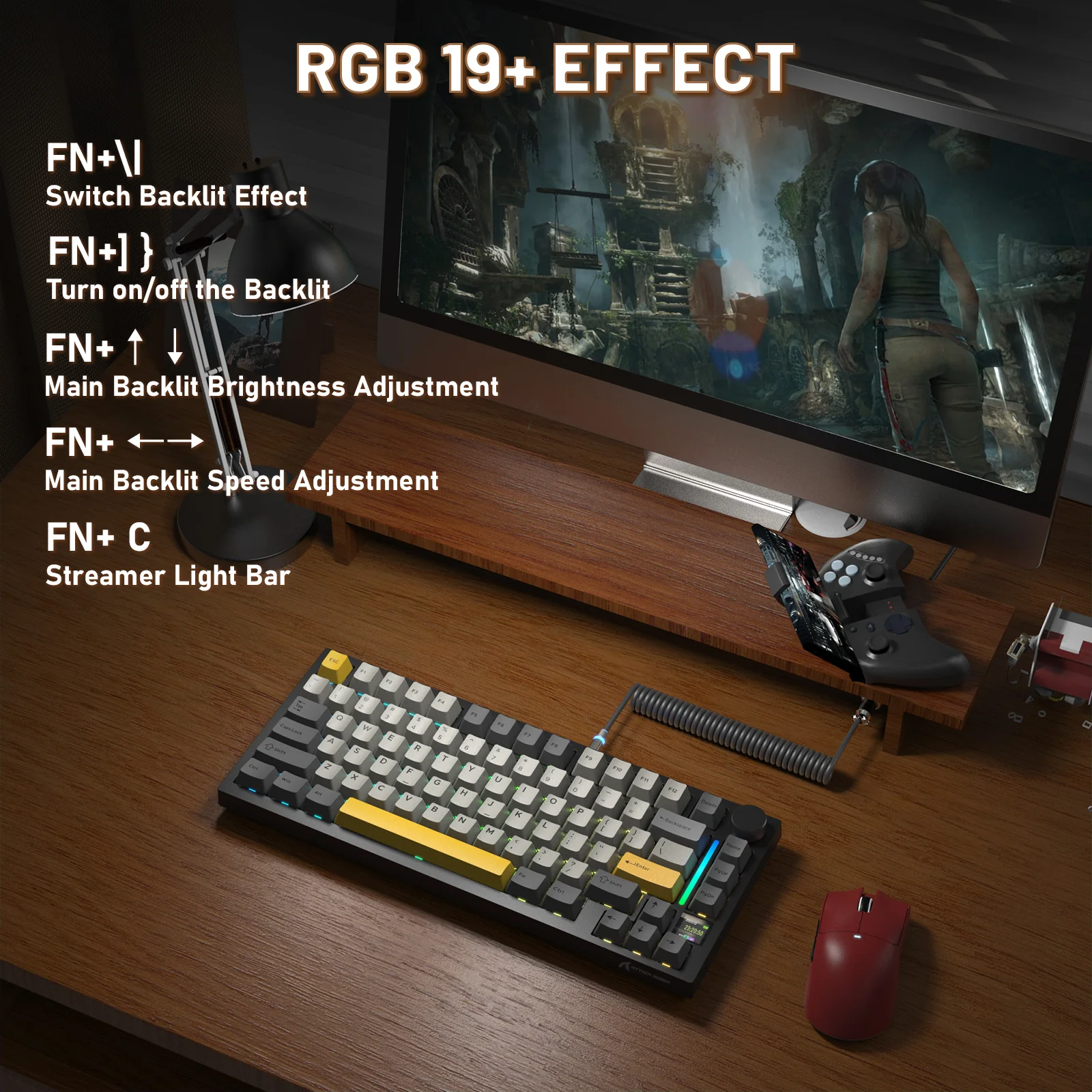 ATTACK SHARK X820ULTRA Mechanical Keyboard with C01ULTRA Coiled Cable 25 ATTACK SHARK X820ULTRA Mechanical Keyboard with C01ULTRA Coiled Cable