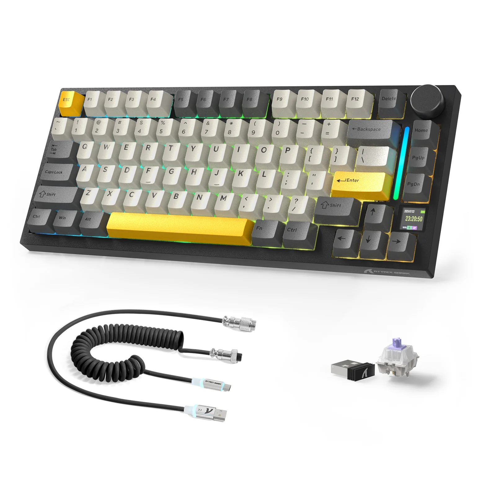 ATTACK SHARK X820ULTRA Mechanical Keyboard with C01ULTRA Coiled Cable 28 ATTACK SHARK X820ULTRA Mechanical Keyboard with C01ULTRA Coiled Cable