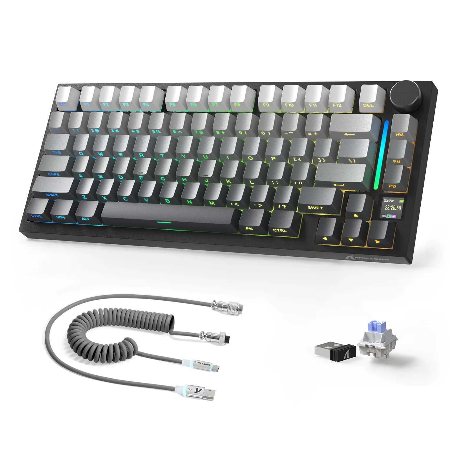 ATTACK SHARK X820ULTRA Mechanical Keyboard with C01ULTRA Coiled Cable 37 ATTACK SHARK X820ULTRA Mechanical Keyboard with C01ULTRA Coiled Cable