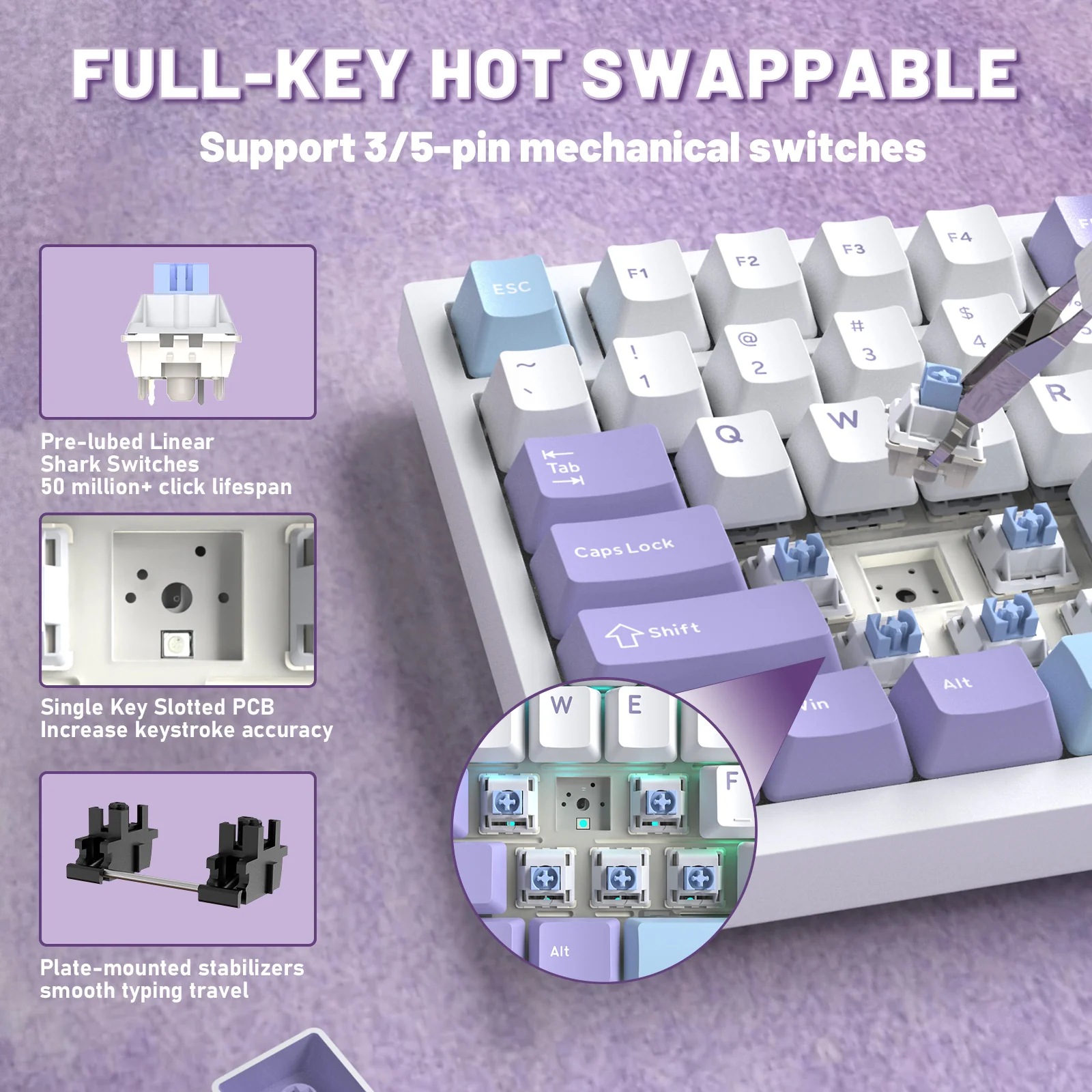 ATTACK SHARK X820ULTRA Mechanical Keyboard with C01ULTRA Coiled Cable 4 ATTACK SHARK X820ULTRA Mechanical Keyboard with C01ULTRA Coiled Cable