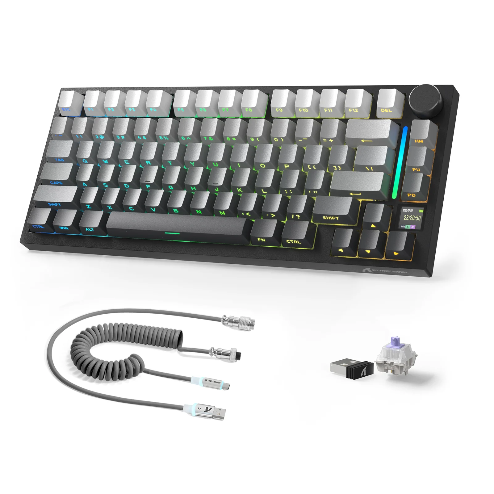 ATTACK SHARK X820ULTRA Mechanical Keyboard with C01ULTRA Coiled Cable 46 ATTACK SHARK X820ULTRA Mechanical Keyboard with C01ULTRA Coiled Cable