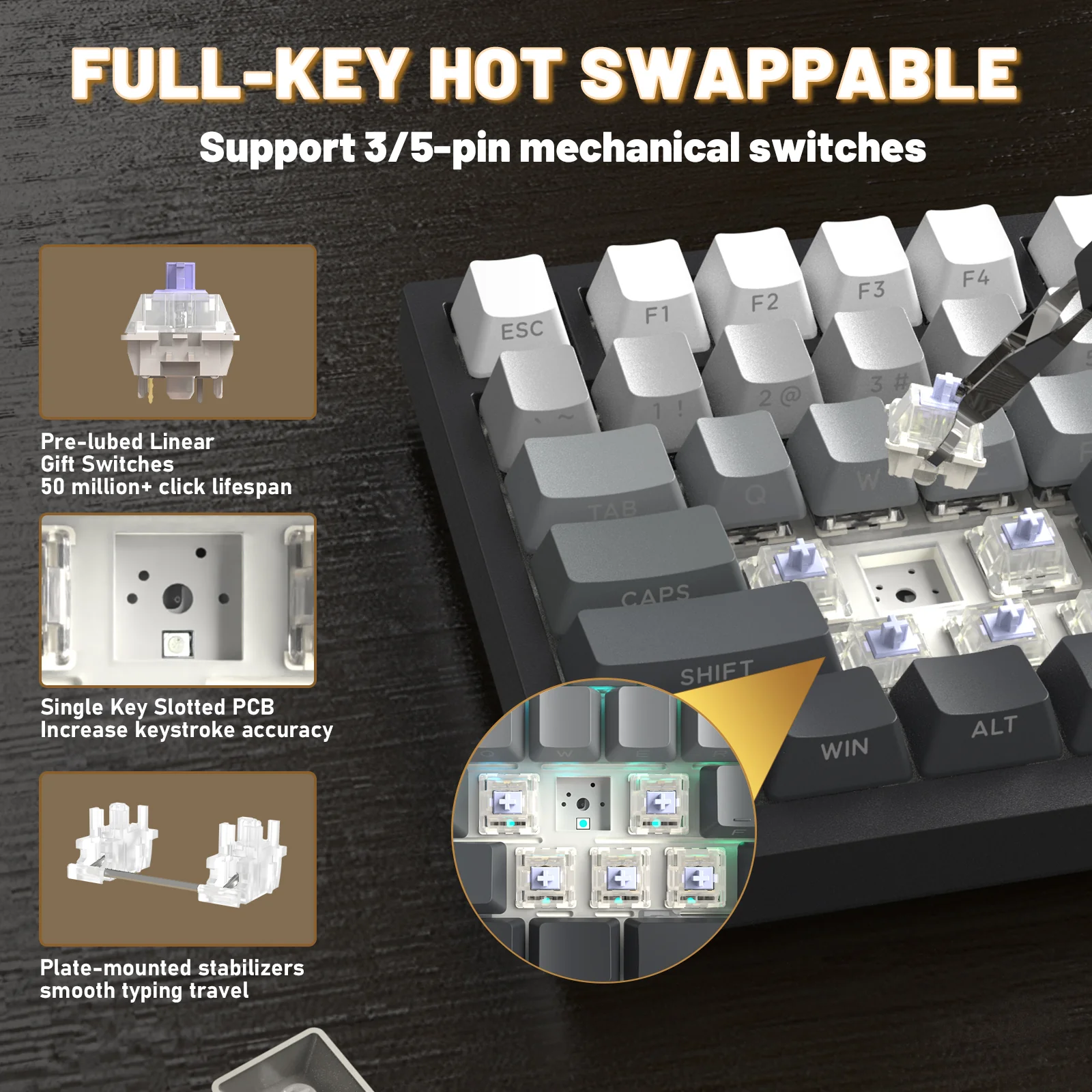 ATTACK SHARK X820ULTRA Mechanical Keyboard with C01ULTRA Coiled Cable 49 ATTACK SHARK X820ULTRA Mechanical Keyboard with C01ULTRA Coiled Cable