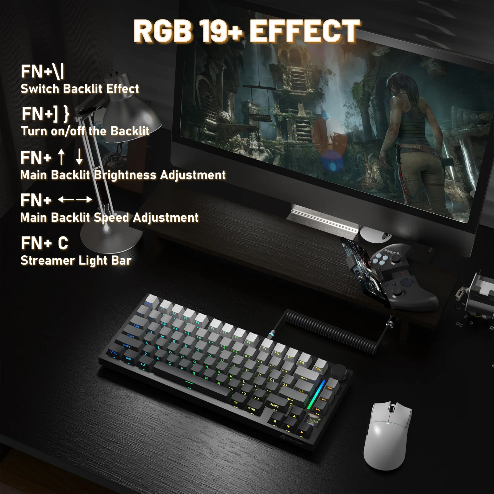 ATTACK SHARK X820ULTRA Mechanical Keyboard with C01ULTRA Coiled Cable 52 ATTACK SHARK X820ULTRA Mechanical Keyboard with C01ULTRA Coiled Cable