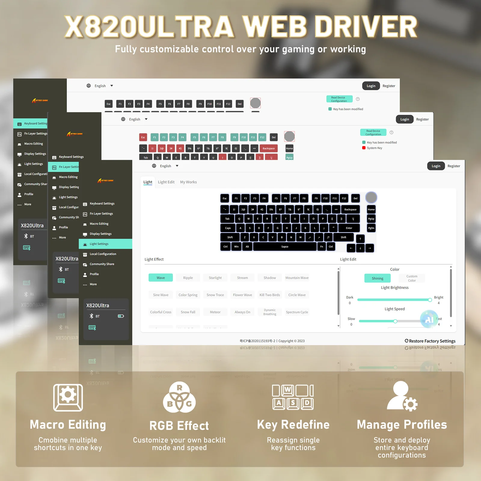 ATTACK SHARK X820ULTRA Mechanical Keyboard with C01ULTRA Coiled Cable 69 ATTACK SHARK X820ULTRA Mechanical Keyboard with C01ULTRA Coiled Cable