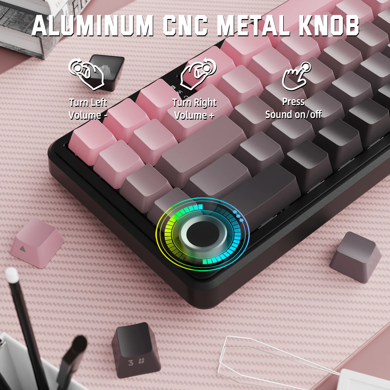 ATTACK SHARK X66 Wireless Mechanical Keyboard with Side Printed PBT Keycaps 13 ATTACK SHARK X66 Wireless Mechanical Keyboard with Side Printed PBT Keycaps