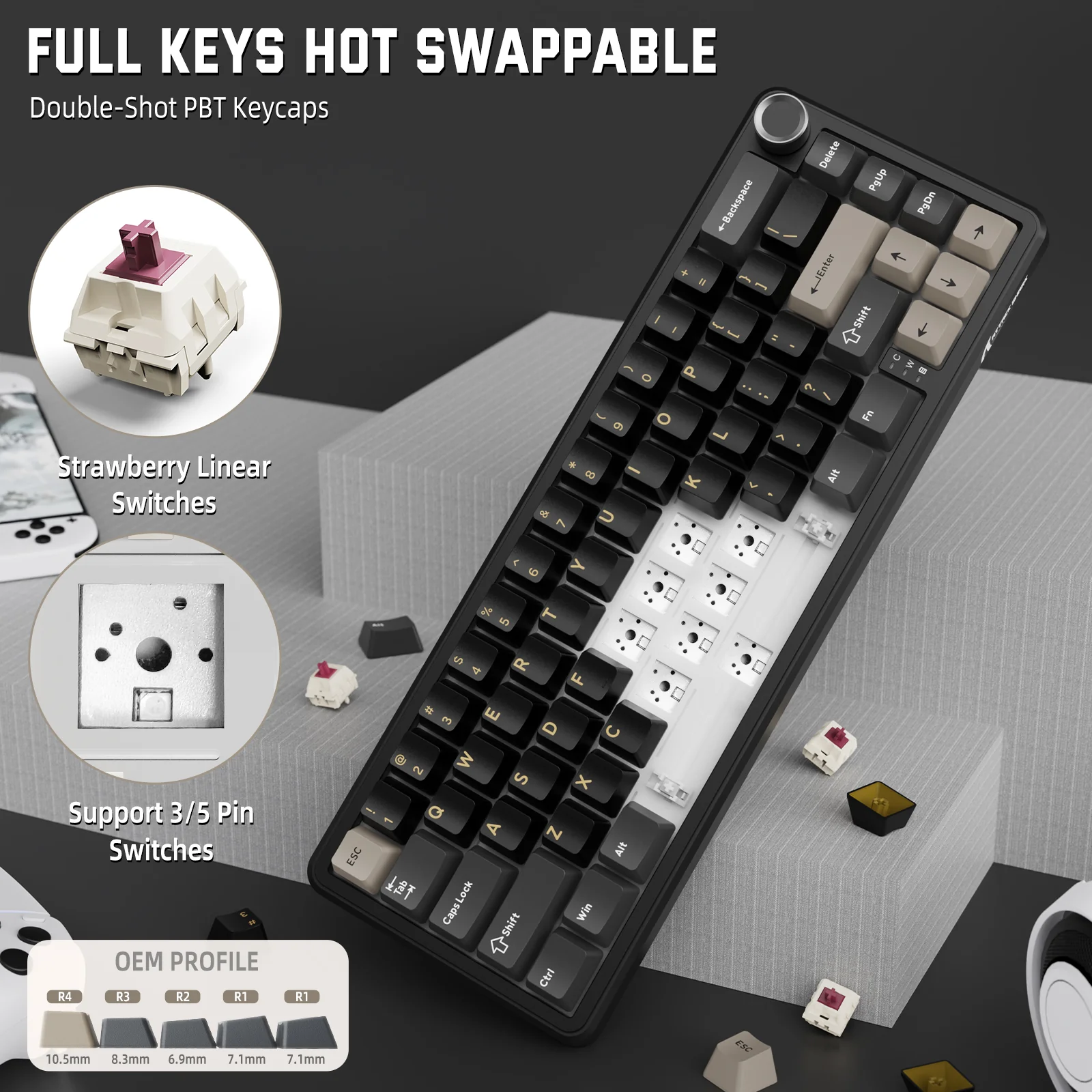 ATTACK SHARK X66 Wireless Mechanical Keyboard with Side Printed PBT Keycaps 34 ATTACK SHARK X66 Wireless Mechanical Keyboard with Side Printed PBT Keycaps
