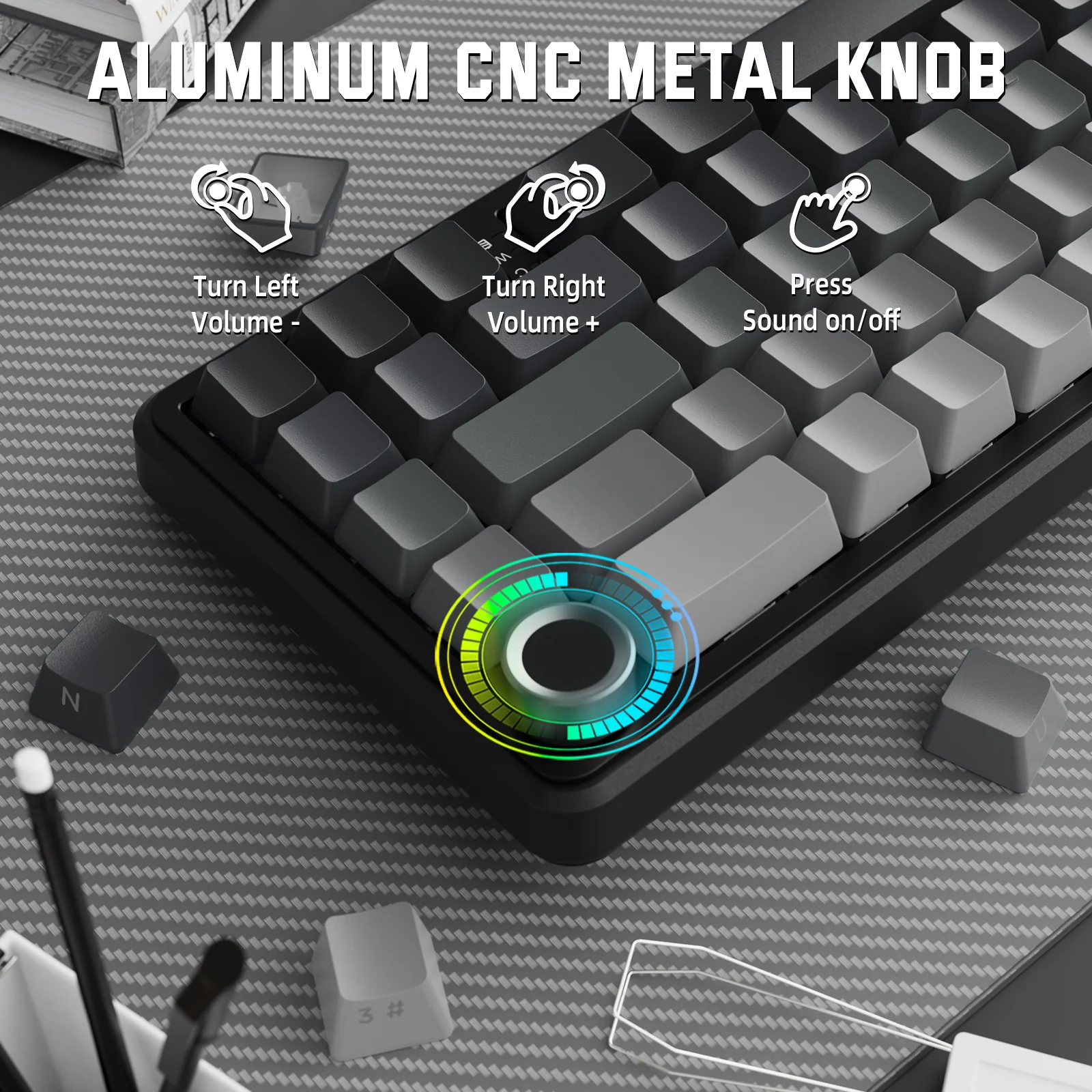 ATTACK SHARK X66 Wireless Mechanical Keyboard with Side Printed PBT Keycaps 4 ATTACK SHARK X66 Wireless Mechanical Keyboard with Side Printed PBT Keycaps