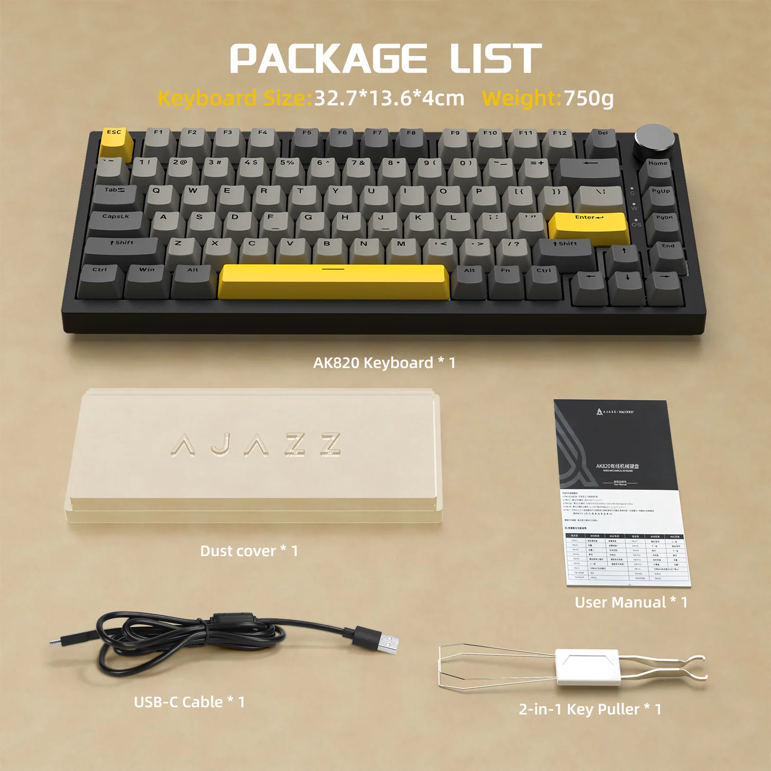 ATTACK SHARK x AJAZZ AK820 Wired Mechanical keyboard 9 ATTACK SHARK x AJAZZ AK820 Wired Mechanical keyboard
