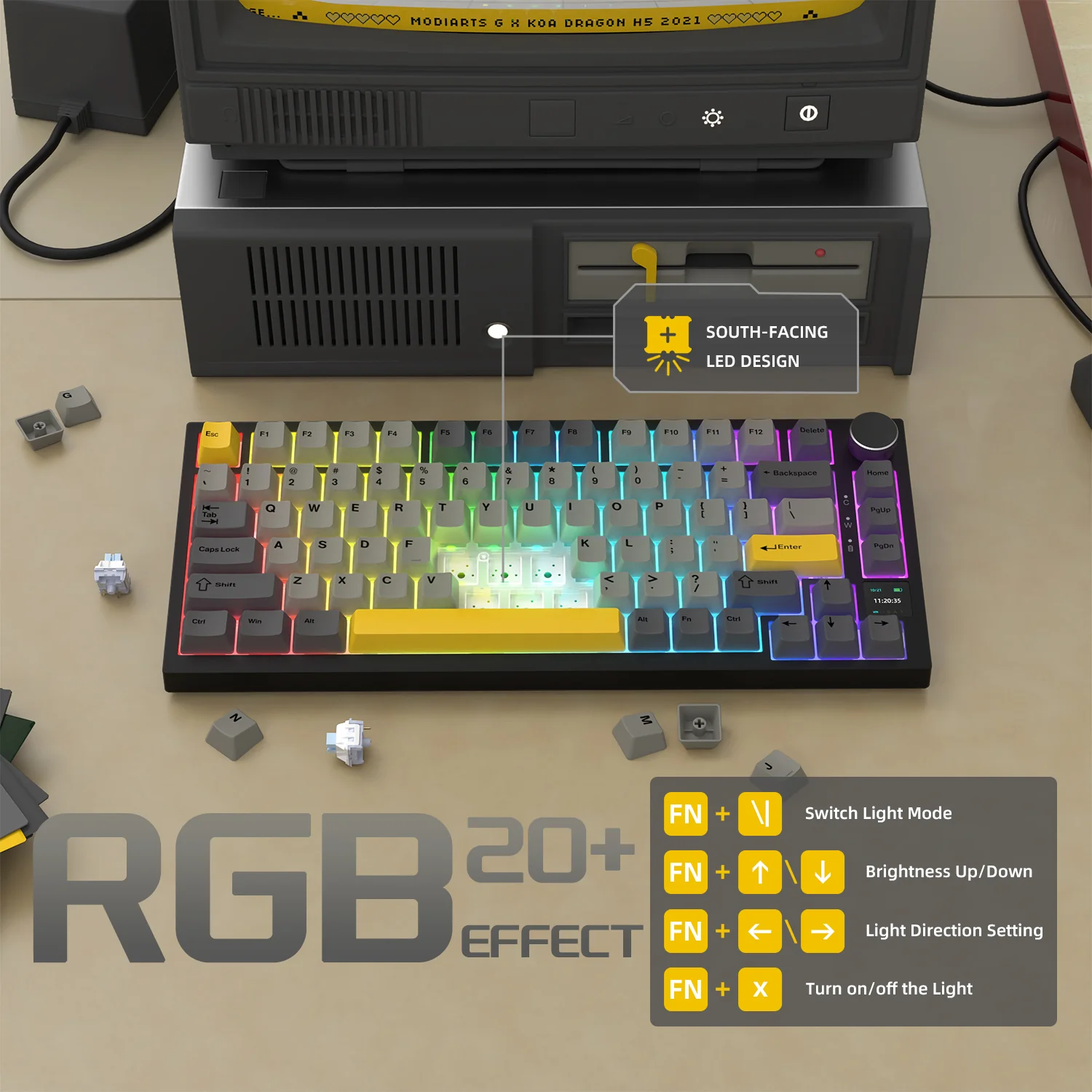 ATTACK SHARK x AJAZZ AK820 Pro Tri-mode Gasket Mechanical Keyboard 8 ATTACK SHARK x AJAZZ AK820 Pro Tri-mode Gasket Mechanical Keyboard