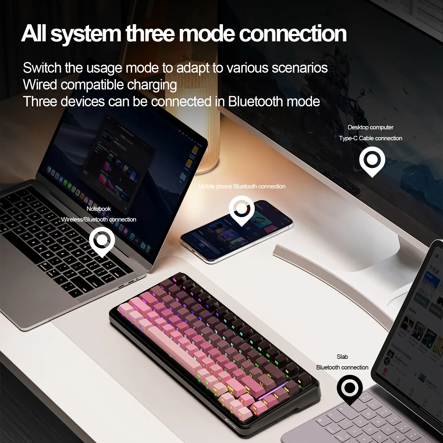 ATTACK SHARK M86 Tri-mode Gasket Mechanical Keyboard 6 ATTACK SHARK M86 Tri-mode Gasket Mechanical Keyboard