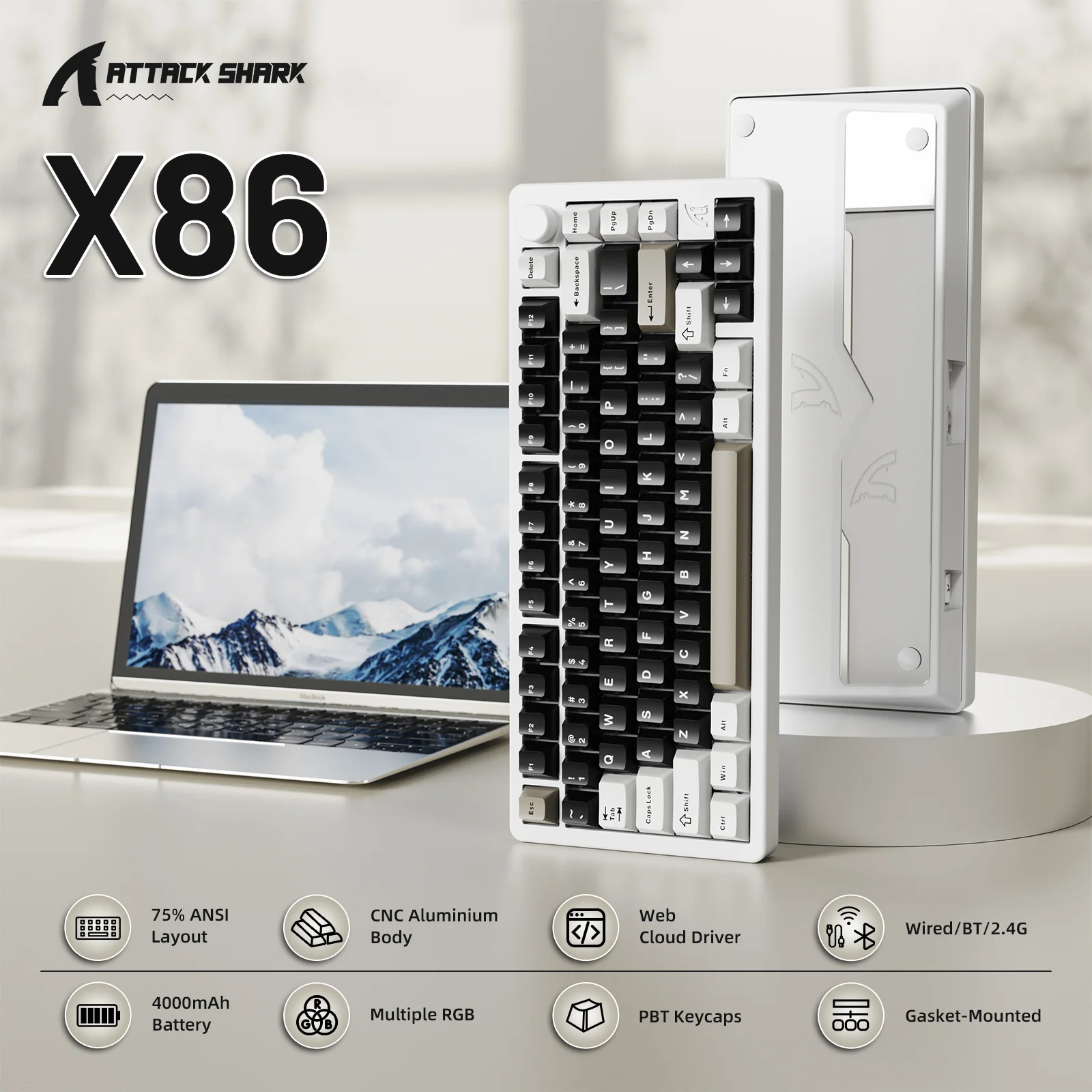 ATTACK SHARK X86 Full Aluminum Keyboard