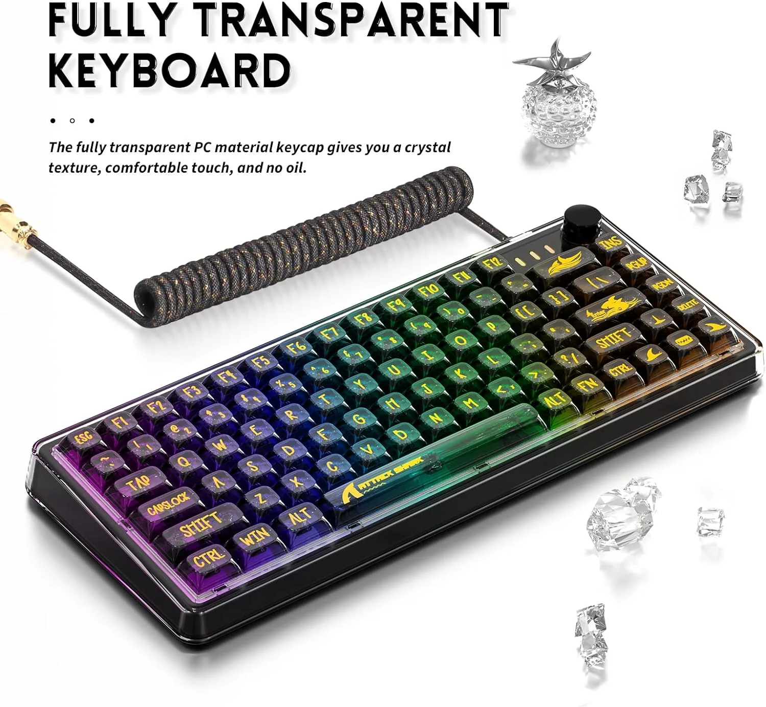 ATTACK SHARK K75 Transparent Mechanical Keyboard 13 ATTACK SHARK K75 Transparent Mechanical Keyboard