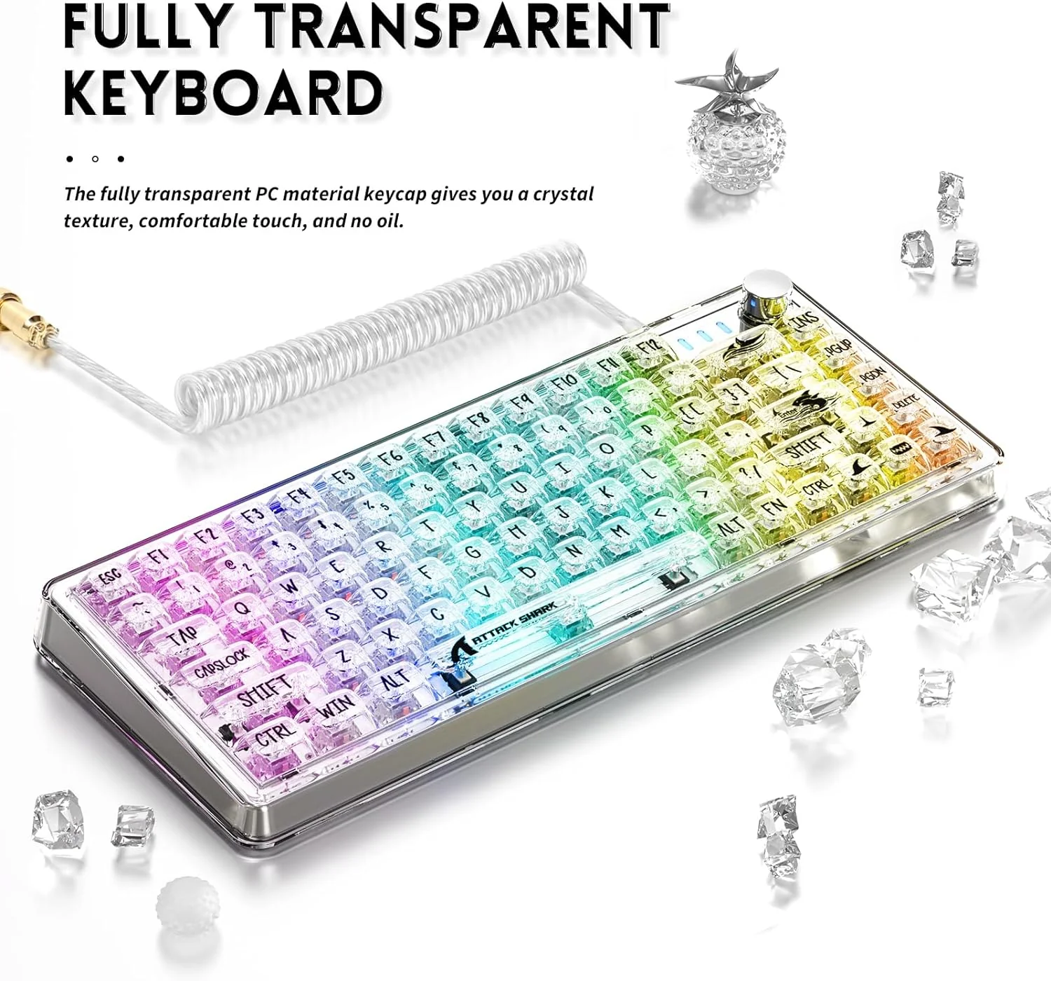 ATTACK SHARK K75 Transparent Mechanical Keyboard 4 ATTACK SHARK K75 Transparent Mechanical Keyboard