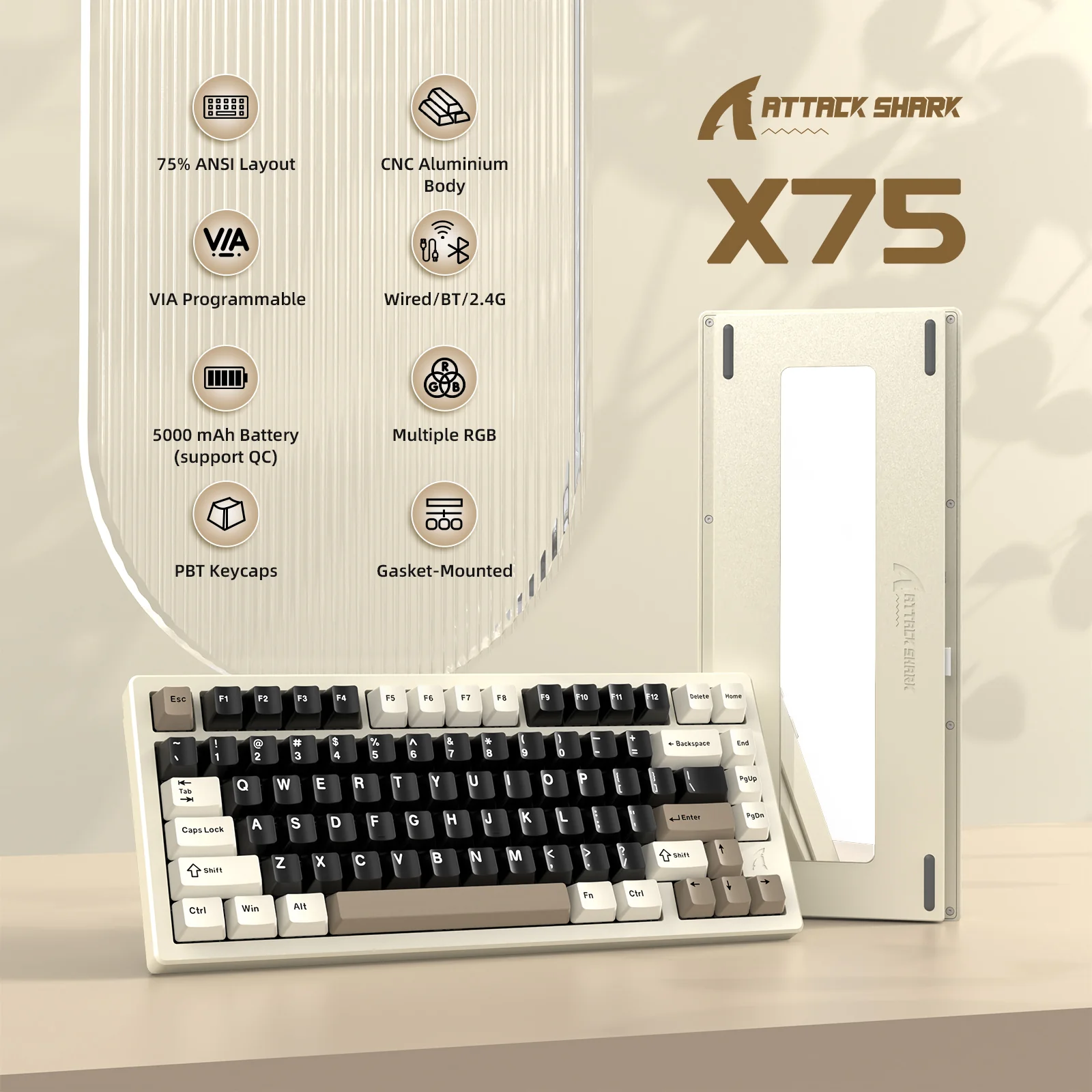 ATTACK SHARK X75 Full Aluminum Keyboard