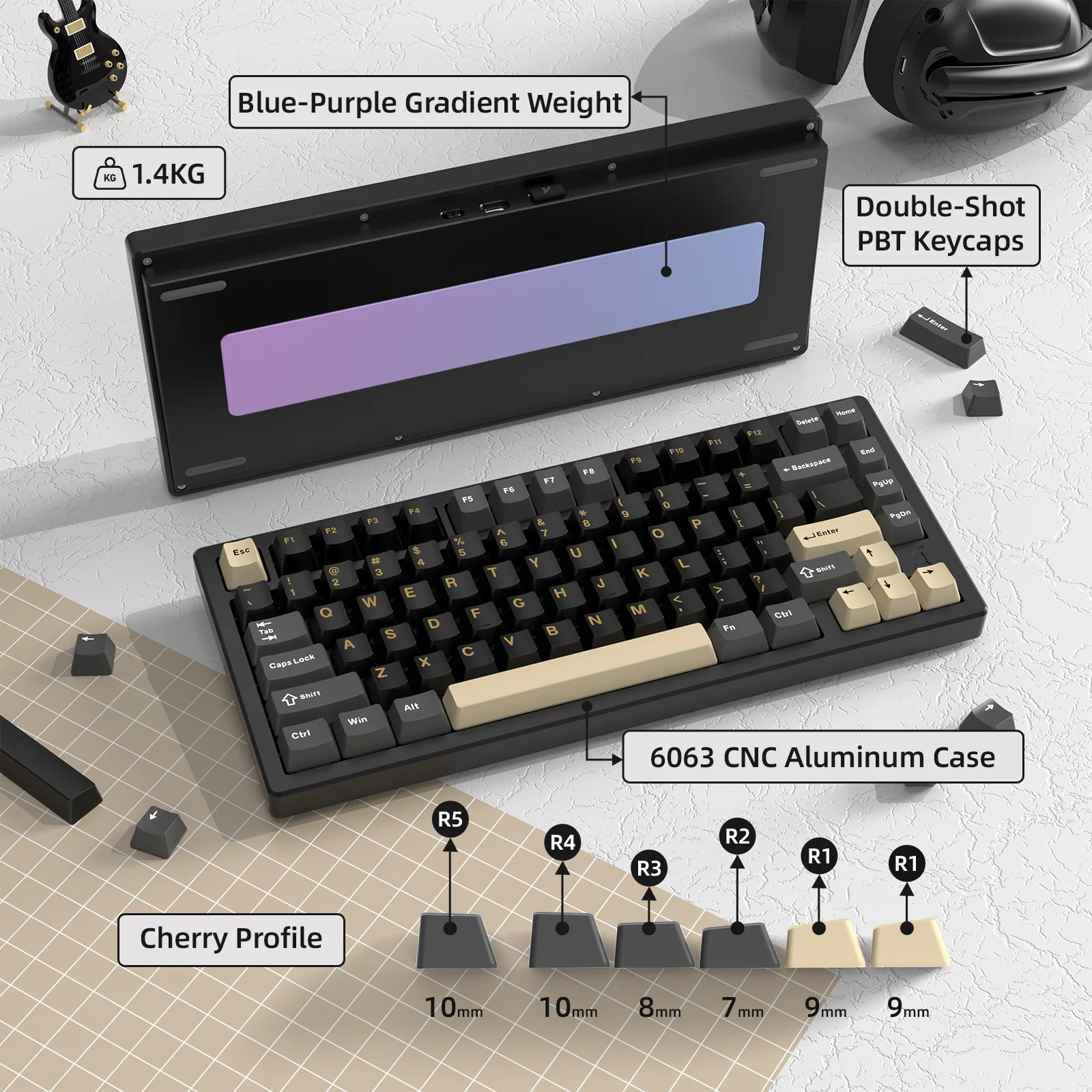 ATTACK SHARK X75 Full Aluminum Keyboard