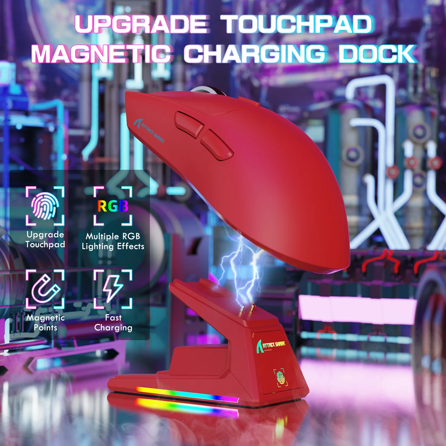 ATTACK SHARK X1 Tri-mode Gaming Mouse With Touchpad RGB Charging Dock PAW3395PRO Sensor 21 ATTACK SHARK X1 Tri-mode Gaming Mouse With Touchpad RGB Charging Dock PAW3395PRO Sensor