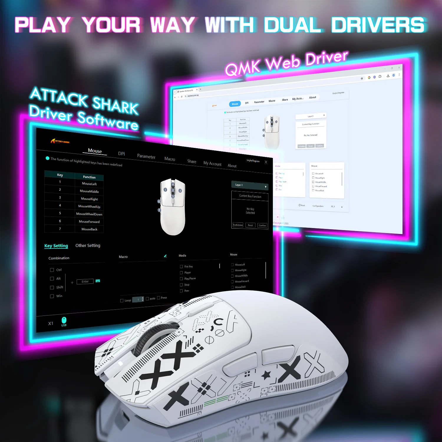 ATTACK SHARK X1 Tri-mode Gaming Mouse With Touchpad RGB Charging Dock PAW3395PRO Sensor 35 ATTACK SHARK X1 Tri-mode Gaming Mouse With Touchpad RGB Charging Dock PAW3395PRO Sensor