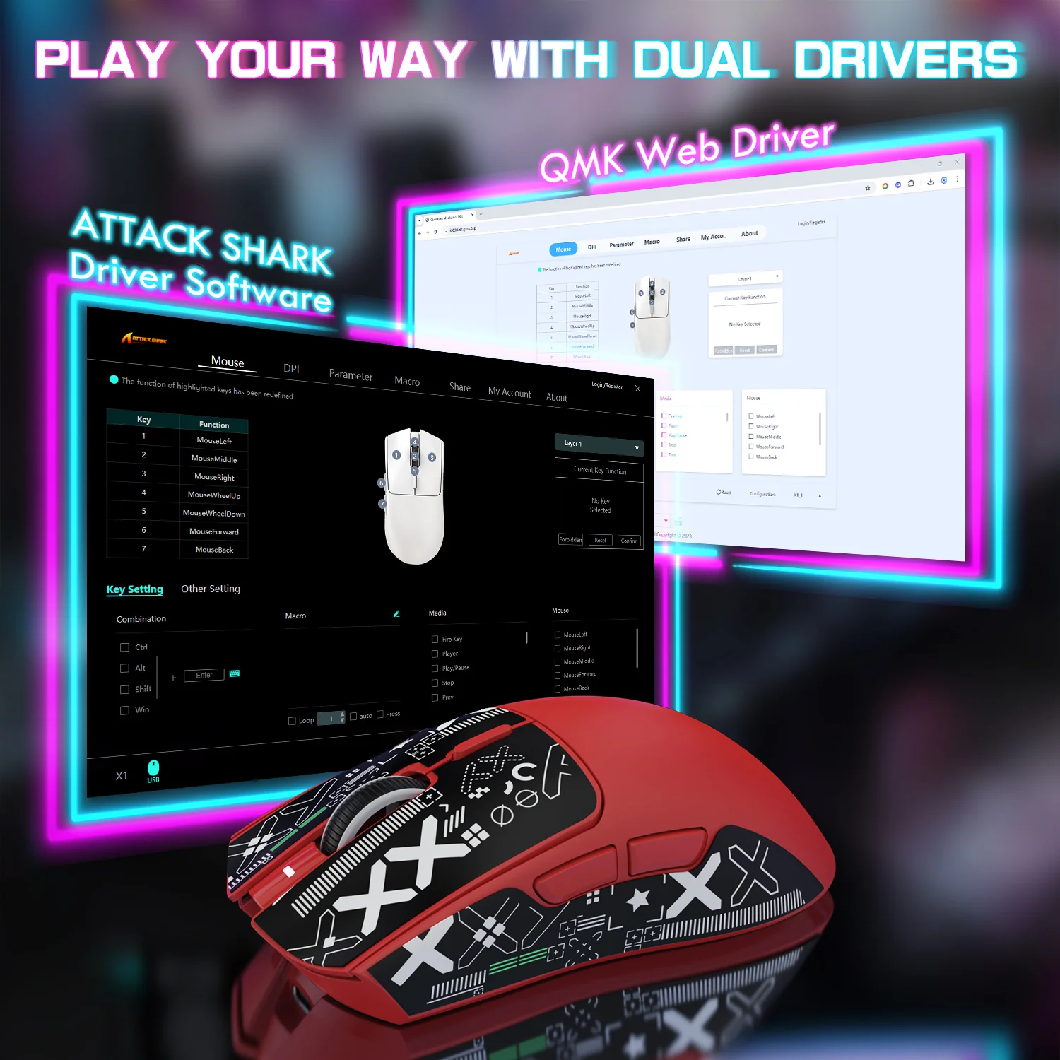 ATTACK SHARK X1 Tri-mode Gaming Mouse With Touchpad RGB Charging Dock PAW3395PRO Sensor 53 ATTACK SHARK X1 Tri-mode Gaming Mouse With Touchpad RGB Charging Dock PAW3395PRO Sensor