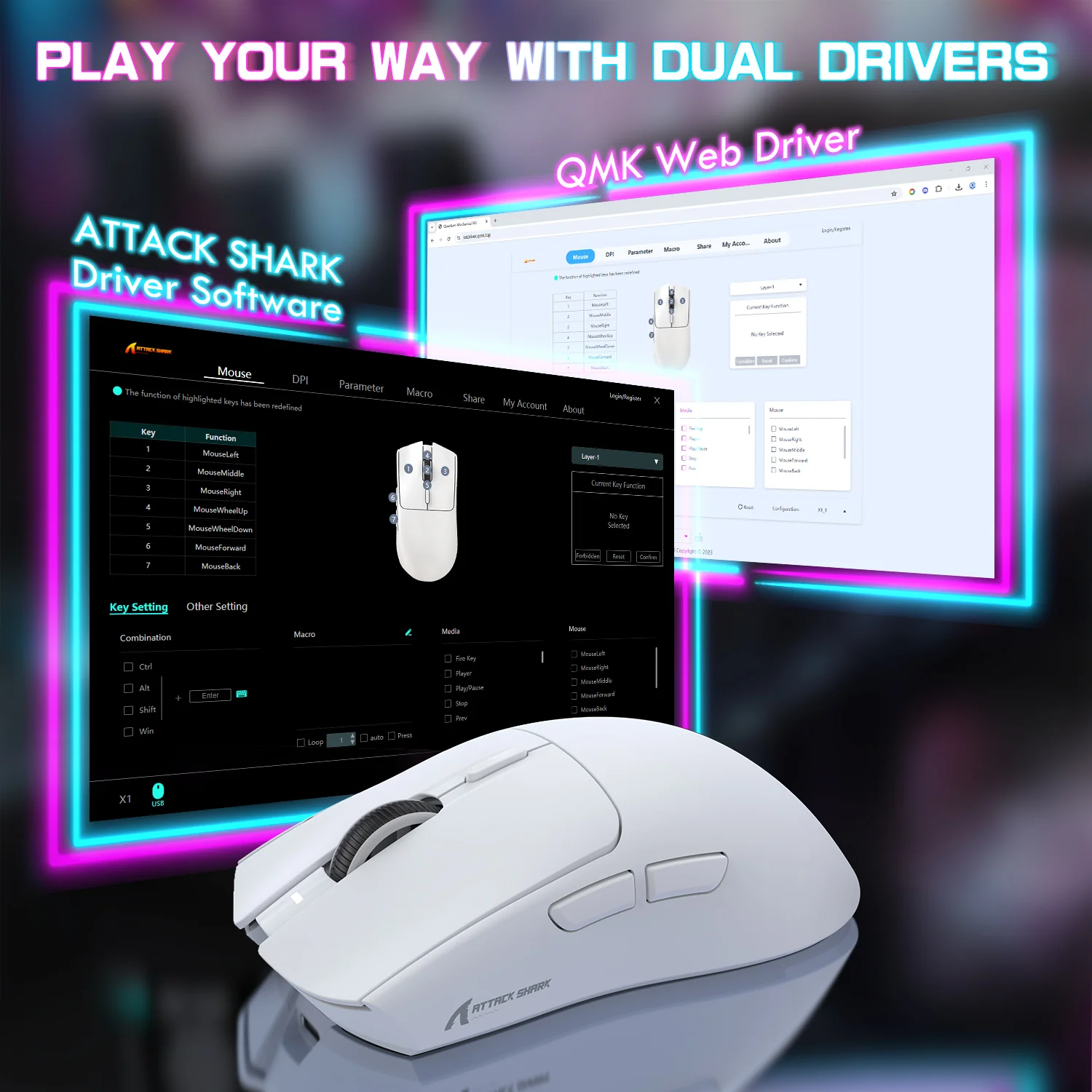 ATTACK SHARK X1 Tri-mode Gaming Mouse With Touchpad RGB Charging Dock PAW3395PRO Sensor 8 ATTACK SHARK X1 Tri-mode Gaming Mouse With Touchpad RGB Charging Dock PAW3395PRO Sensor