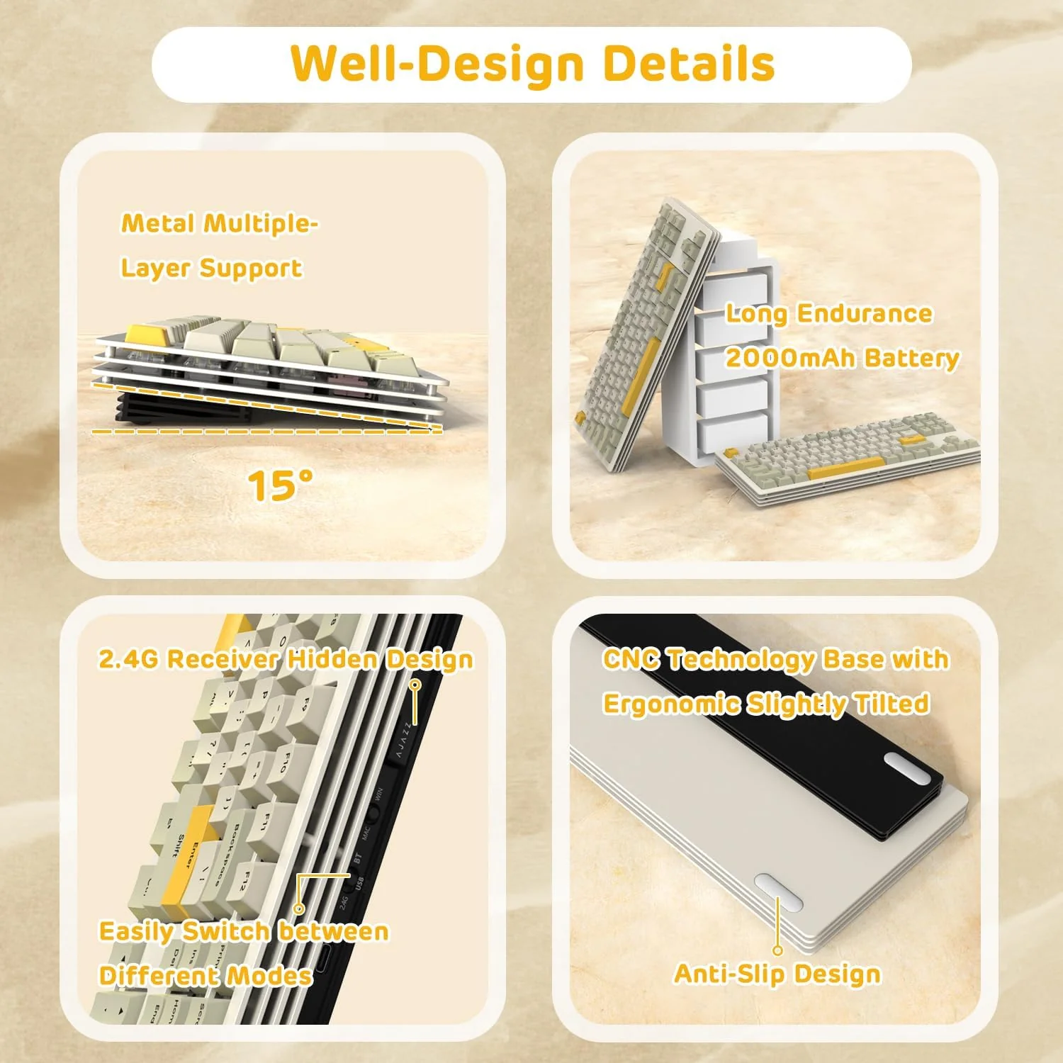 ATTACK SHARK x AJAZZ AKC087 Multi-layer CNC Aluminum Mechanical Keyboard 8 ATTACK SHARK x AJAZZ AKC087 Multi-layer CNC Aluminum Mechanical Keyboard