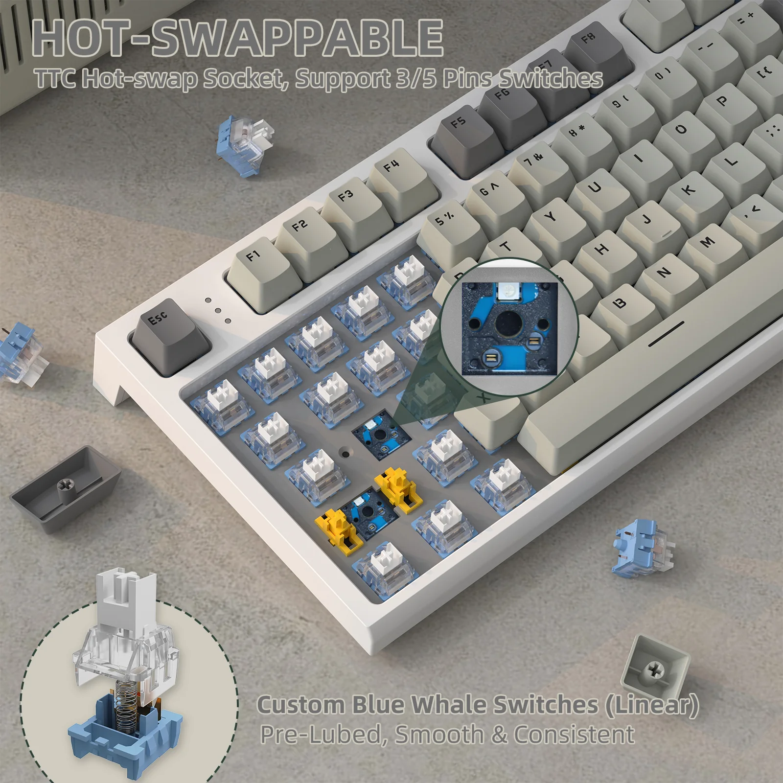 ATTACK SHARK K86 Wireless Mechanical Keyboard 7 ATTACK SHARK K86 Wireless Mechanical Keyboard