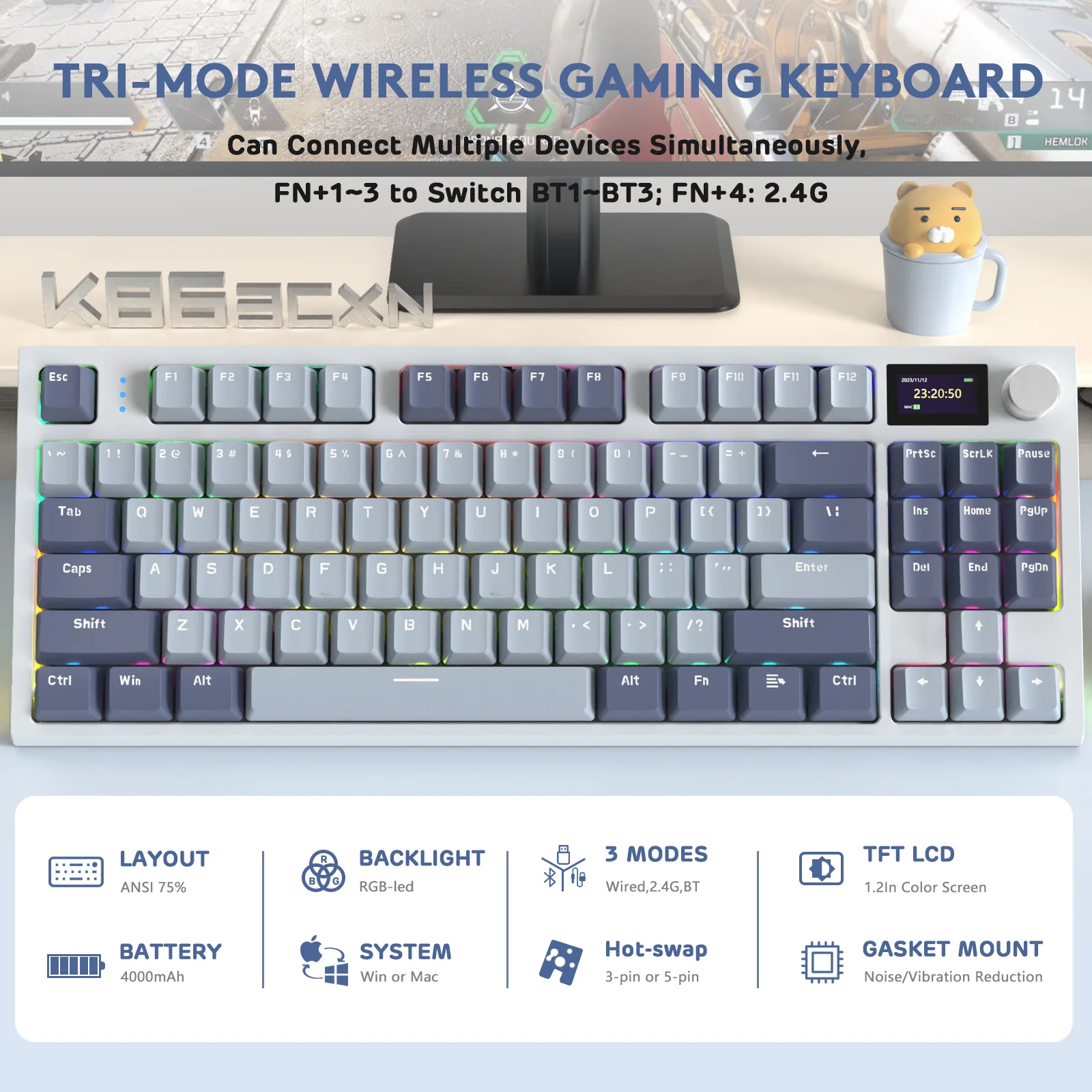 ATTACK SHARK K86PRO Wireless Mechanical Keyboard 11 ATTACK SHARK K86PRO Wireless Mechanical Keyboard