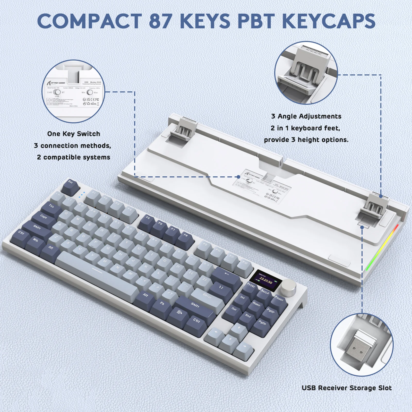 ATTACK SHARK K86PRO Wireless Mechanical Keyboard 16 ATTACK SHARK K86PRO Wireless Mechanical Keyboard