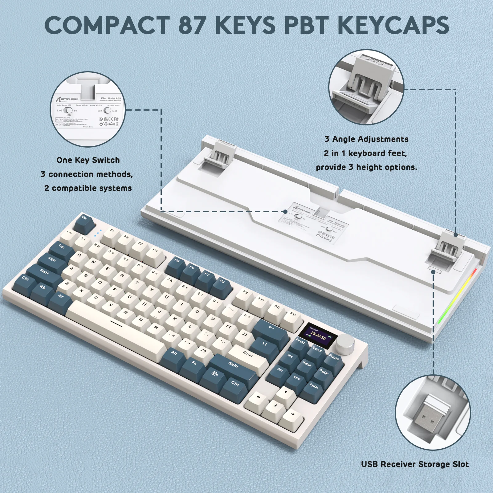ATTACK SHARK K86PRO Wireless Mechanical Keyboard 25 ATTACK SHARK K86PRO Wireless Mechanical Keyboard