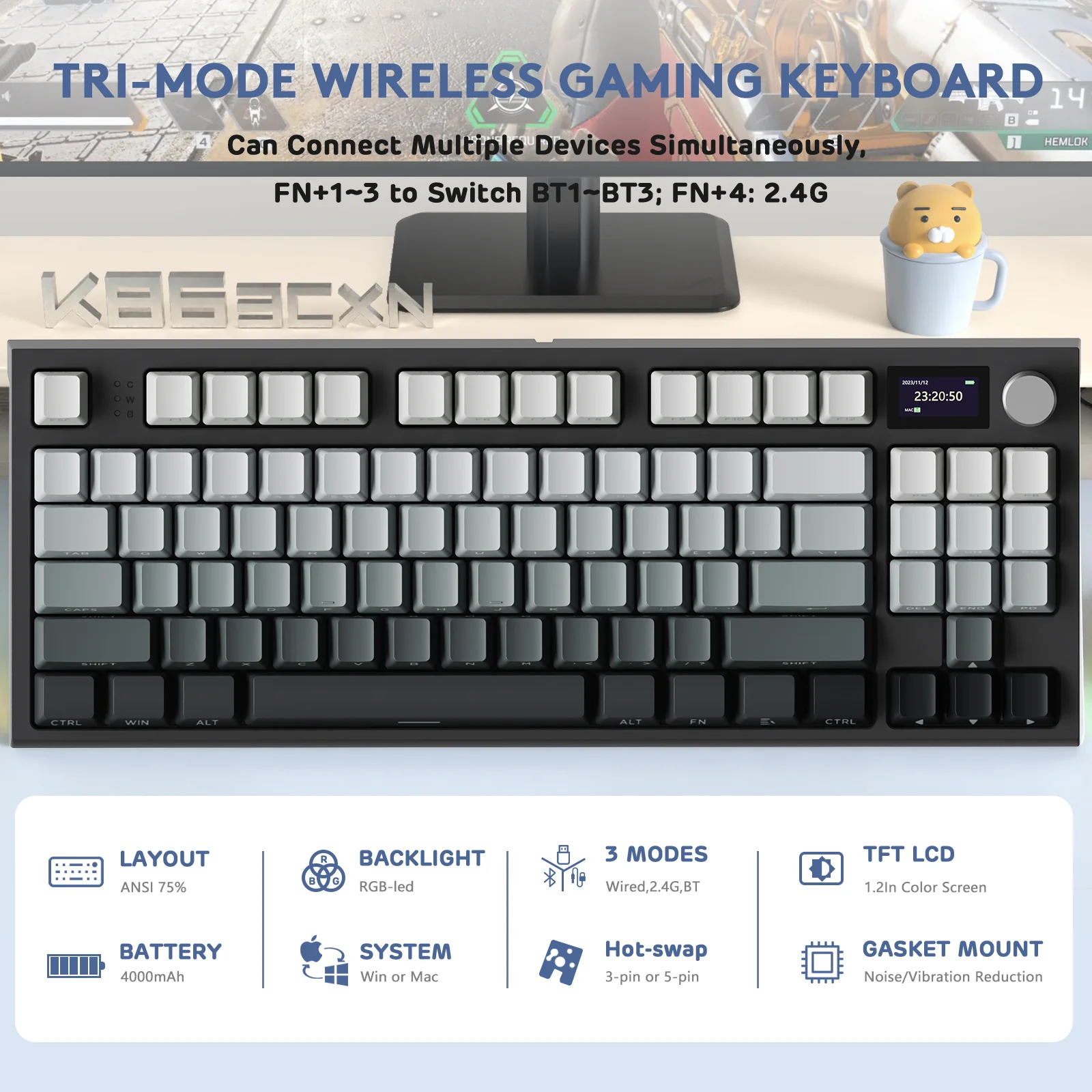 ATTACK SHARK K86PRO Wireless Mechanical Keyboard 53 ATTACK SHARK K86PRO Wireless Mechanical Keyboard
