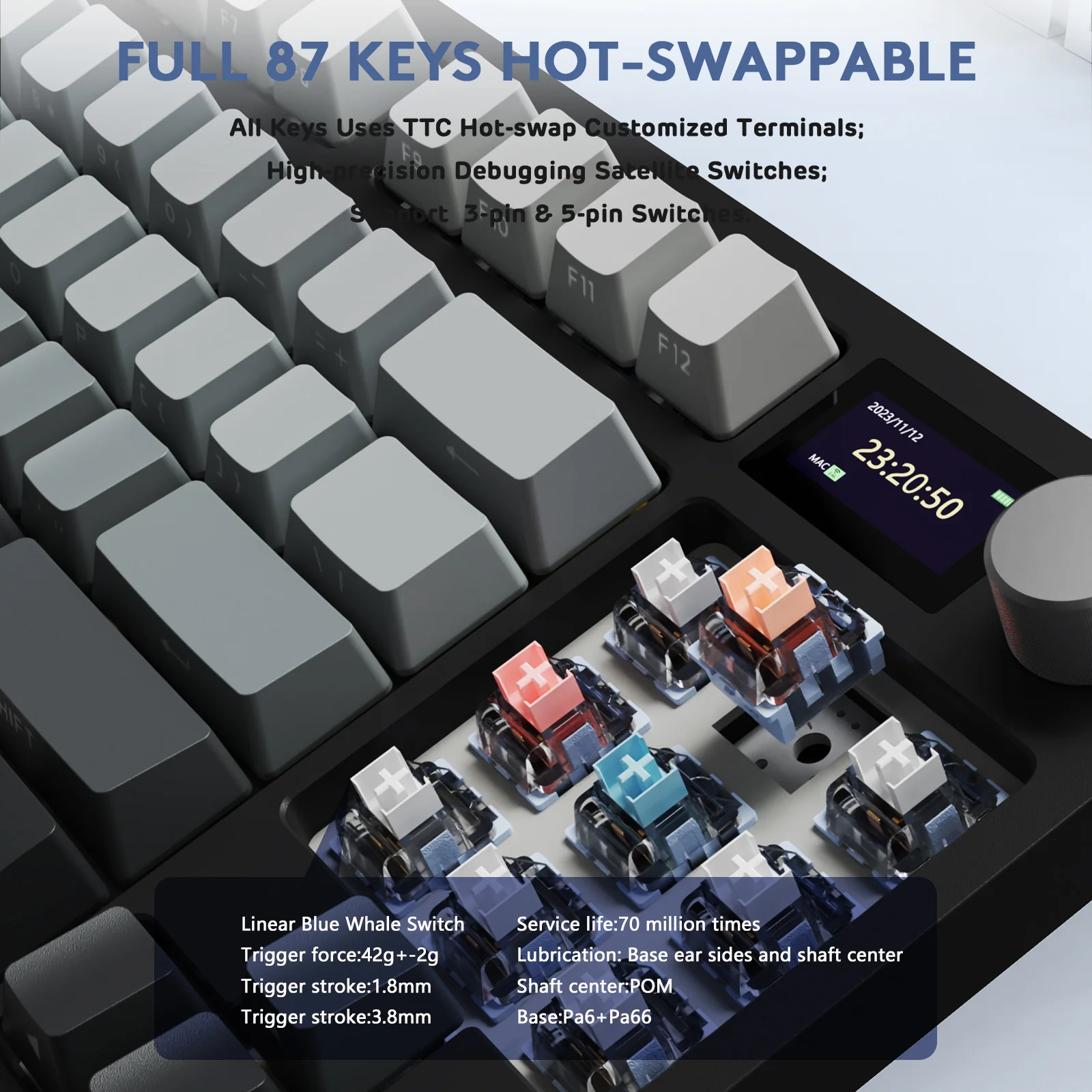 ATTACK SHARK K86PRO Wireless Mechanical Keyboard 56 ATTACK SHARK K86PRO Wireless Mechanical Keyboard