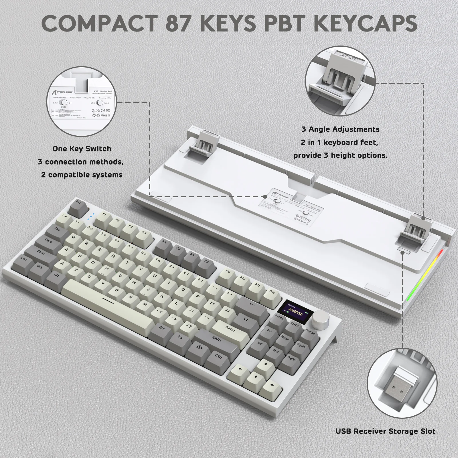 ATTACK SHARK K86PRO Wireless Mechanical Keyboard 7 ATTACK SHARK K86PRO Wireless Mechanical Keyboard