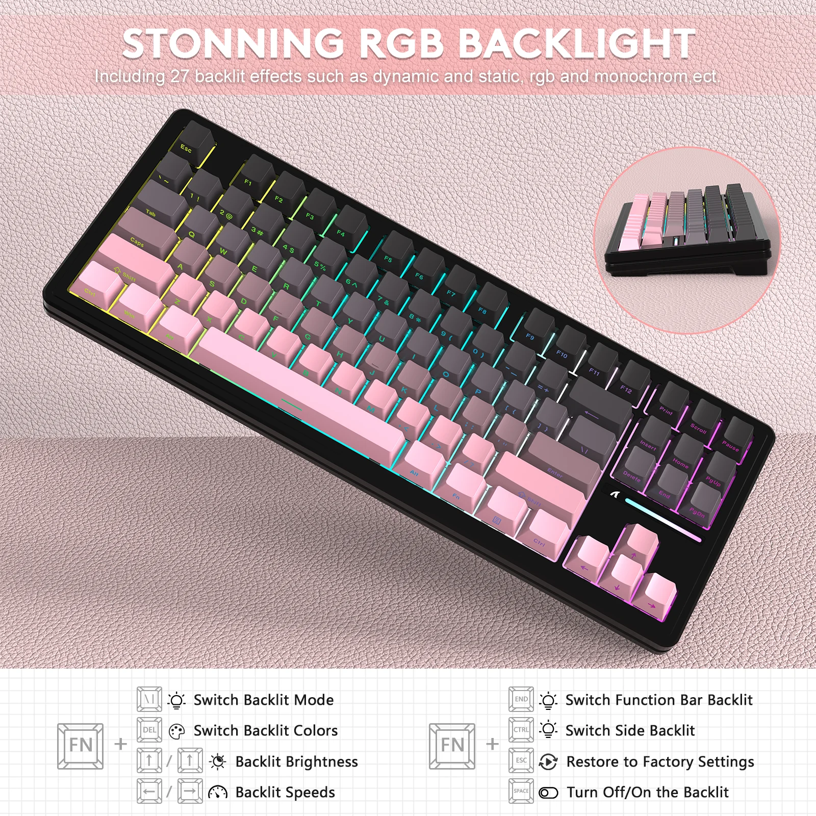 ATTACK SHARK M87PRO Wireless Mechanical Keyboard with Side Printed PBT Keycaps 15 ATTACK SHARK M87PRO Wireless Mechanical Keyboard with Side Printed PBT Keycaps