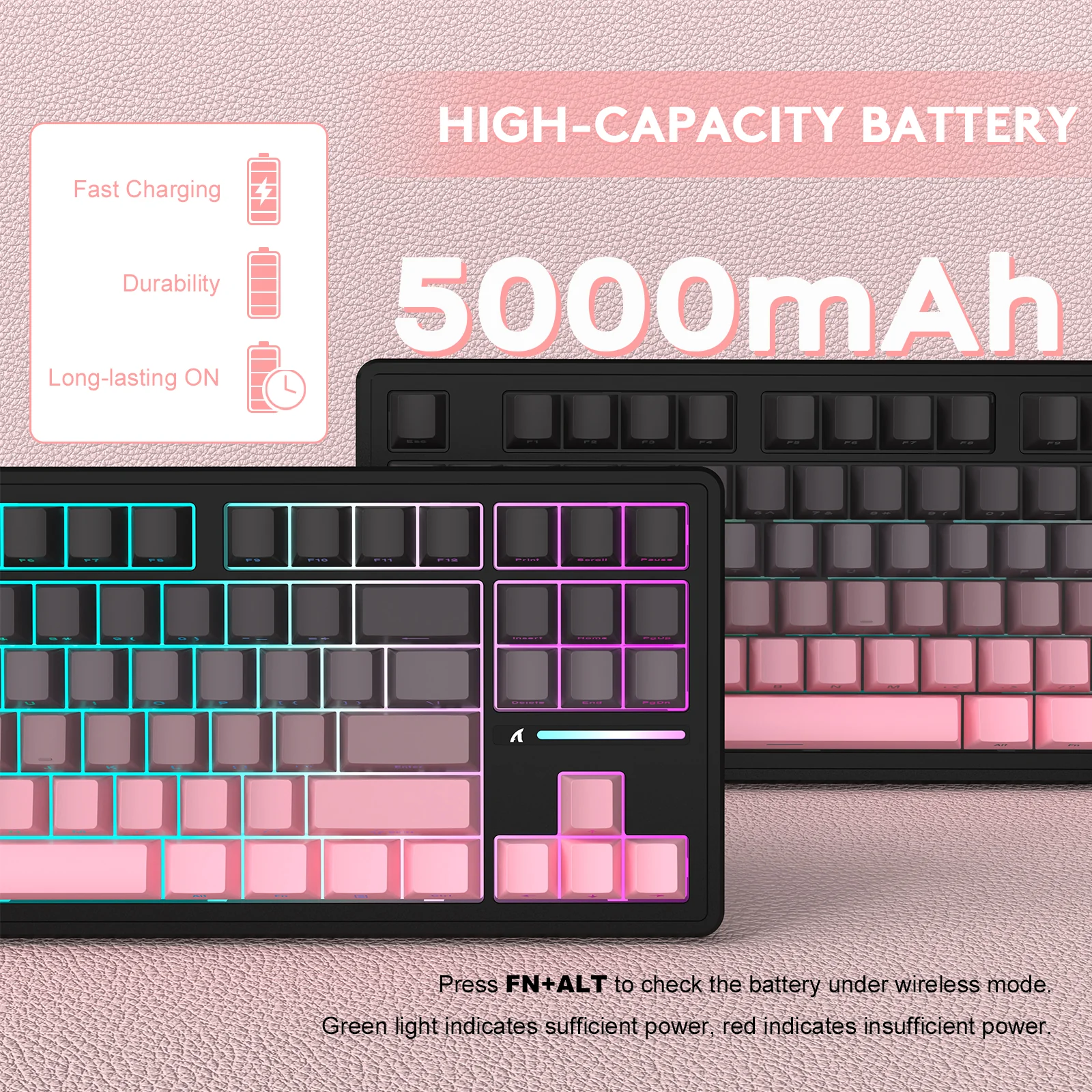 ATTACK SHARK M87PRO Wireless Mechanical Keyboard with Side Printed PBT Keycaps 16 ATTACK SHARK M87PRO Wireless Mechanical Keyboard with Side Printed PBT Keycaps