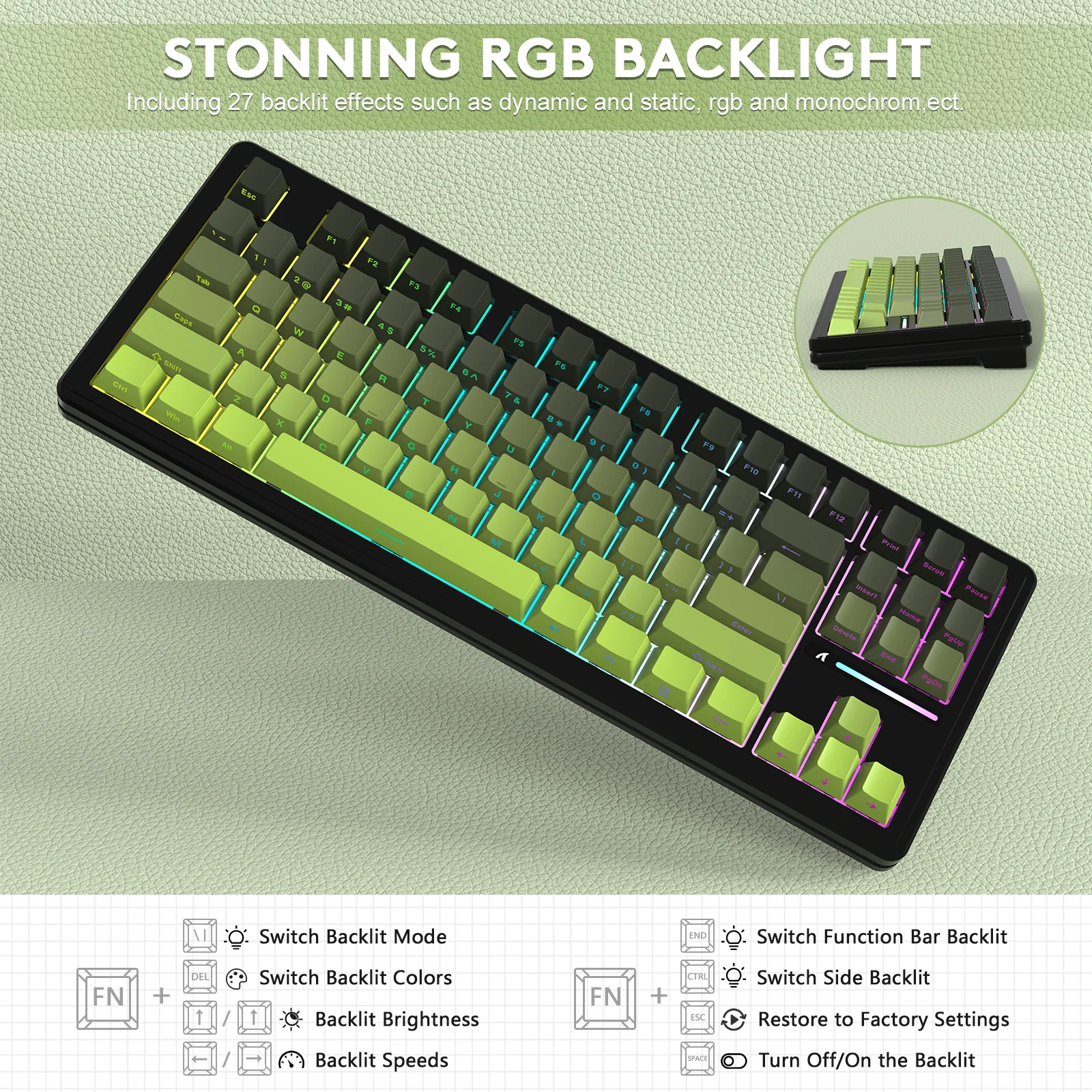 ATTACK SHARK M87PRO Wireless Mechanical Keyboard with Side Printed PBT Keycaps 24 ATTACK SHARK M87PRO Wireless Mechanical Keyboard with Side Printed PBT Keycaps