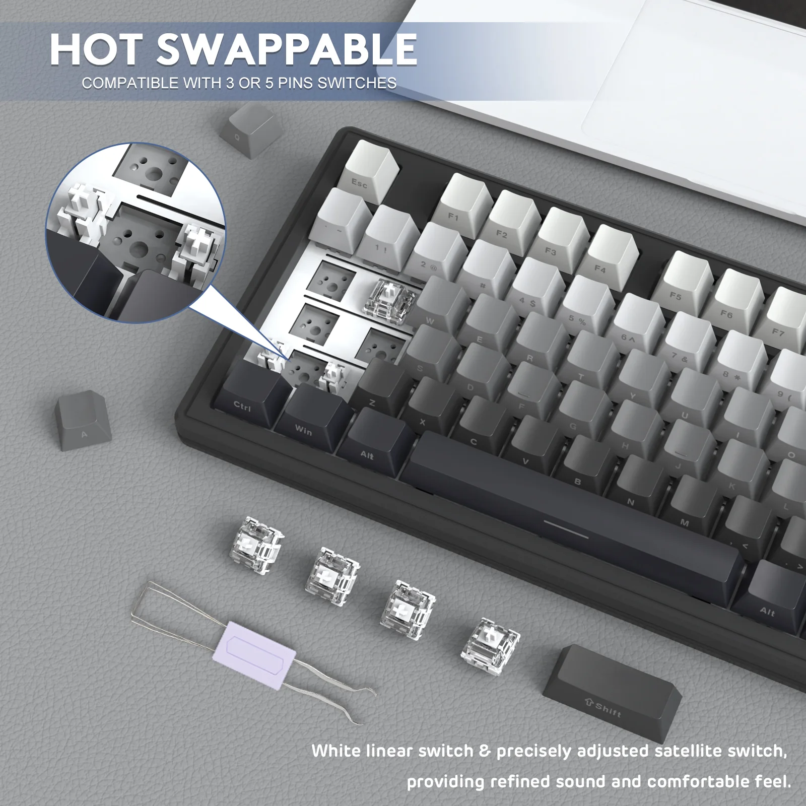 ATTACK SHARK M87 Wireless Mechanical Keyboard 5 ATTACK SHARK M87 Wireless Mechanical Keyboard