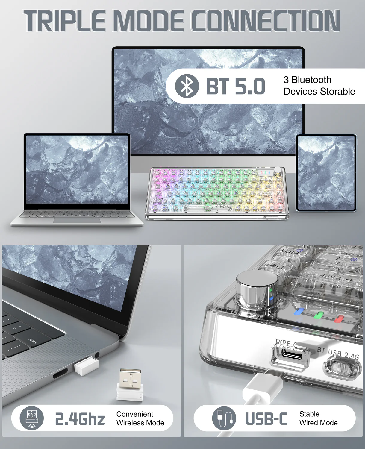 ATTACK SHARK K75 Pro Transparent Mechanical Keyboard 12 ATTACK SHARK K75 Pro Transparent Mechanical Keyboard
