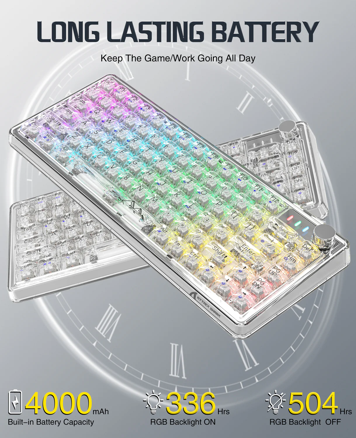 ATTACK SHARK K75 Pro Transparent Mechanical Keyboard 18 ATTACK SHARK K75 Pro Transparent Mechanical Keyboard