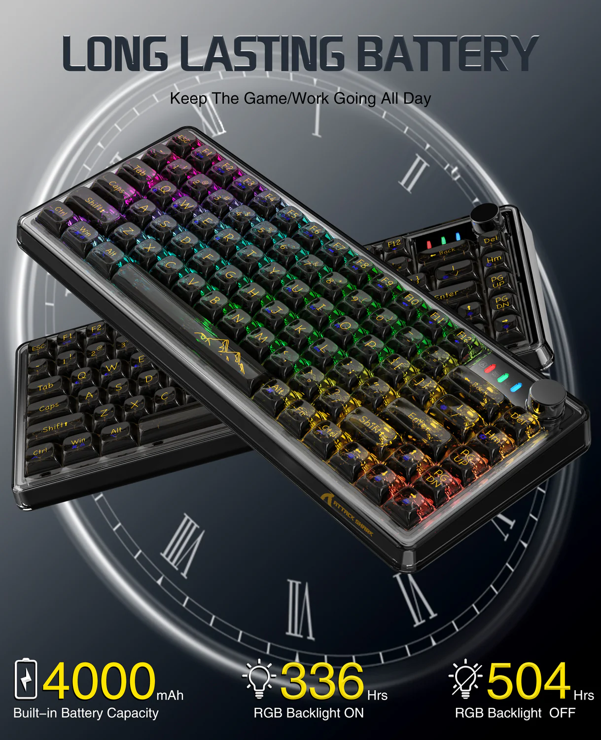 ATTACK SHARK K75 Pro Transparent Mechanical Keyboard 8 ATTACK SHARK K75 Pro Transparent Mechanical Keyboard